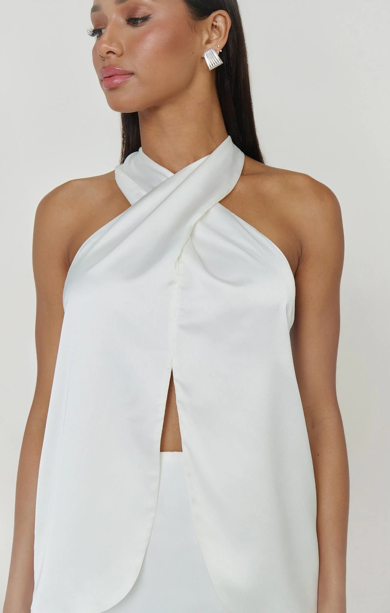 Michaela Top ~ Ivory Luxe Satin - Image 3