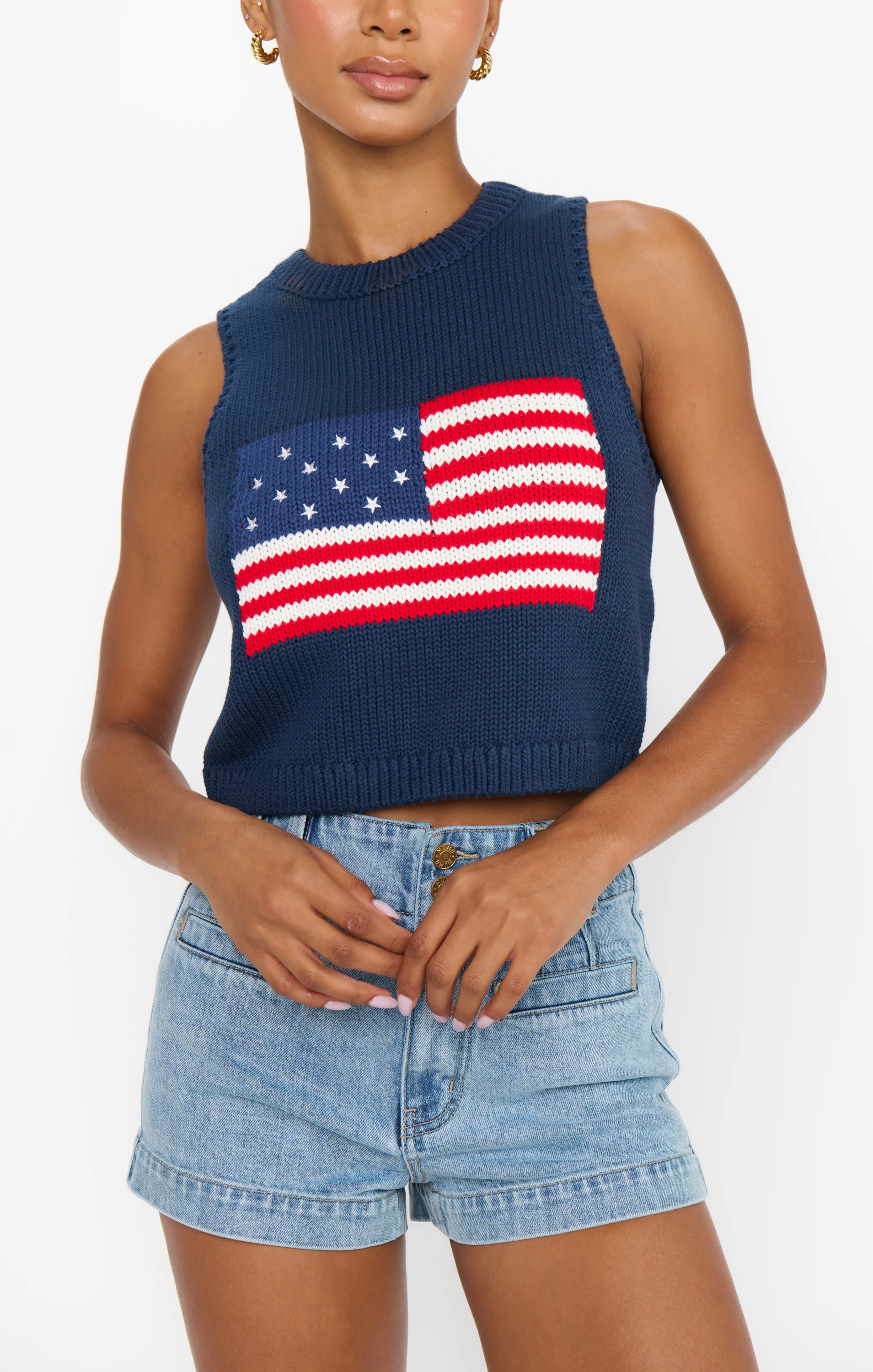 Milo Tank ~ Navy Flag Knit - Image 4