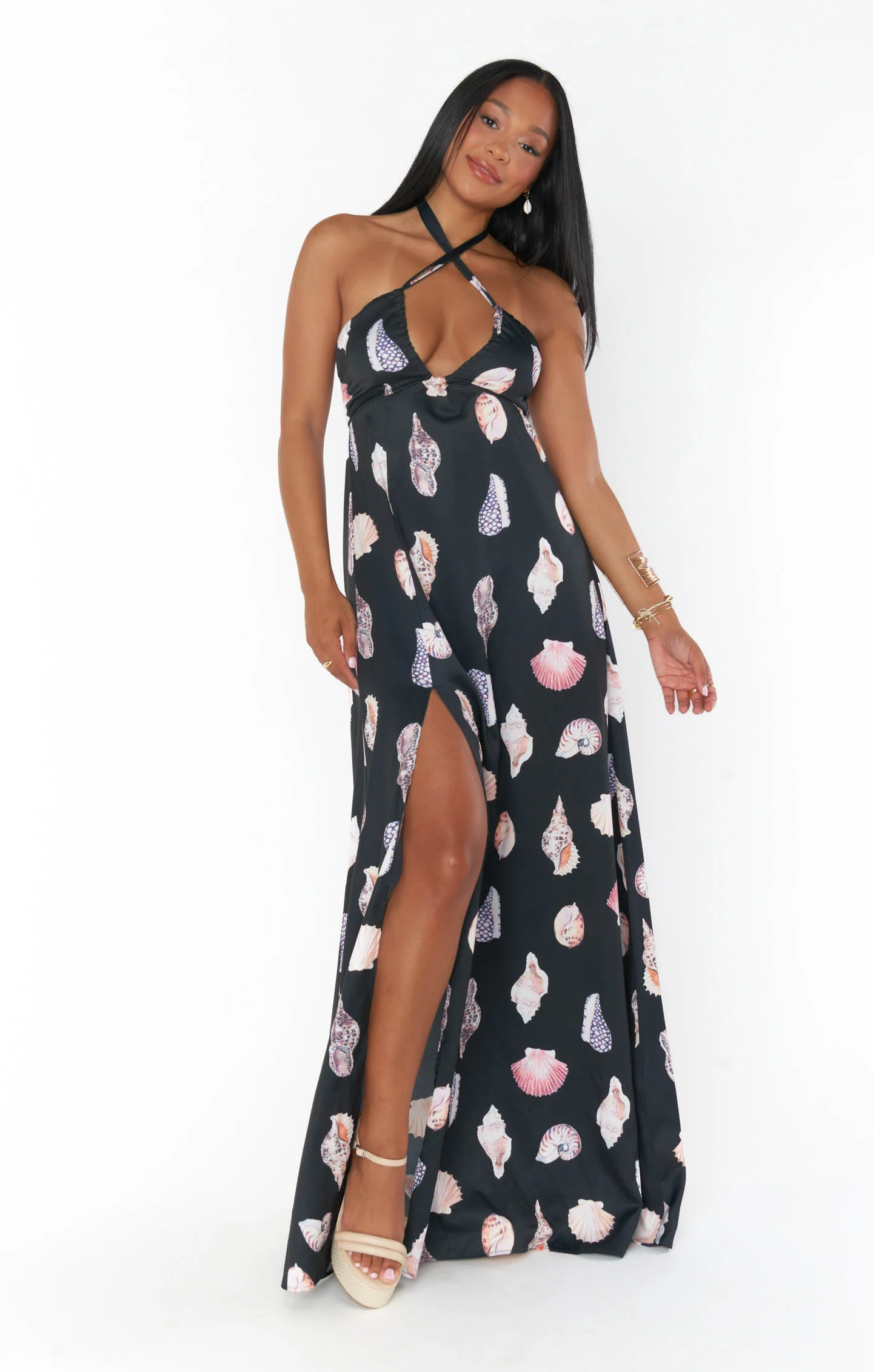 Milos Maxi Dress ~ Black Shell Luxe Satin - Image 10