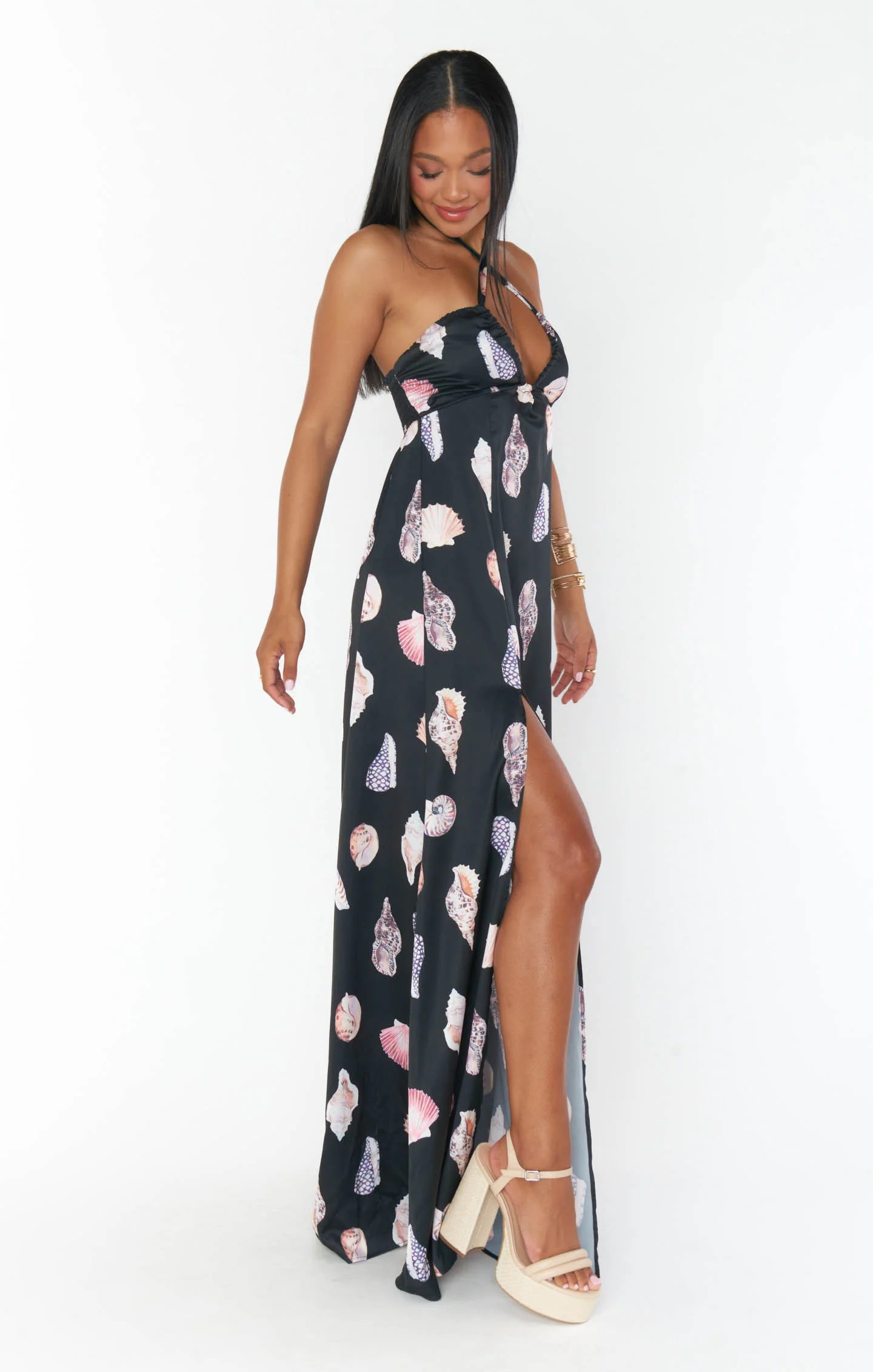 Milos Maxi Dress ~ Black Shell Luxe Satin - Image 11