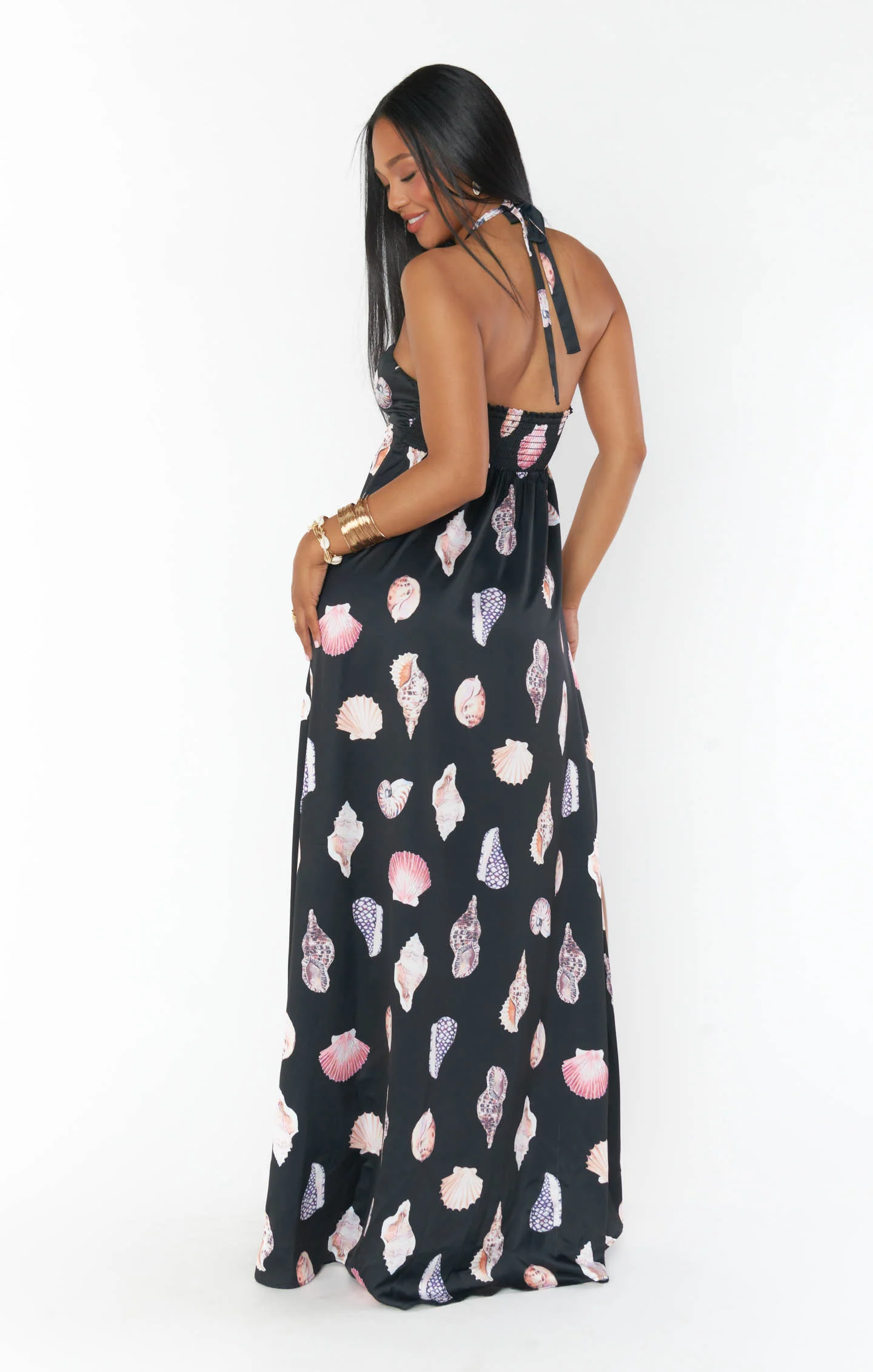Milos Maxi Dress ~ Black Shell Luxe Satin - Image 12