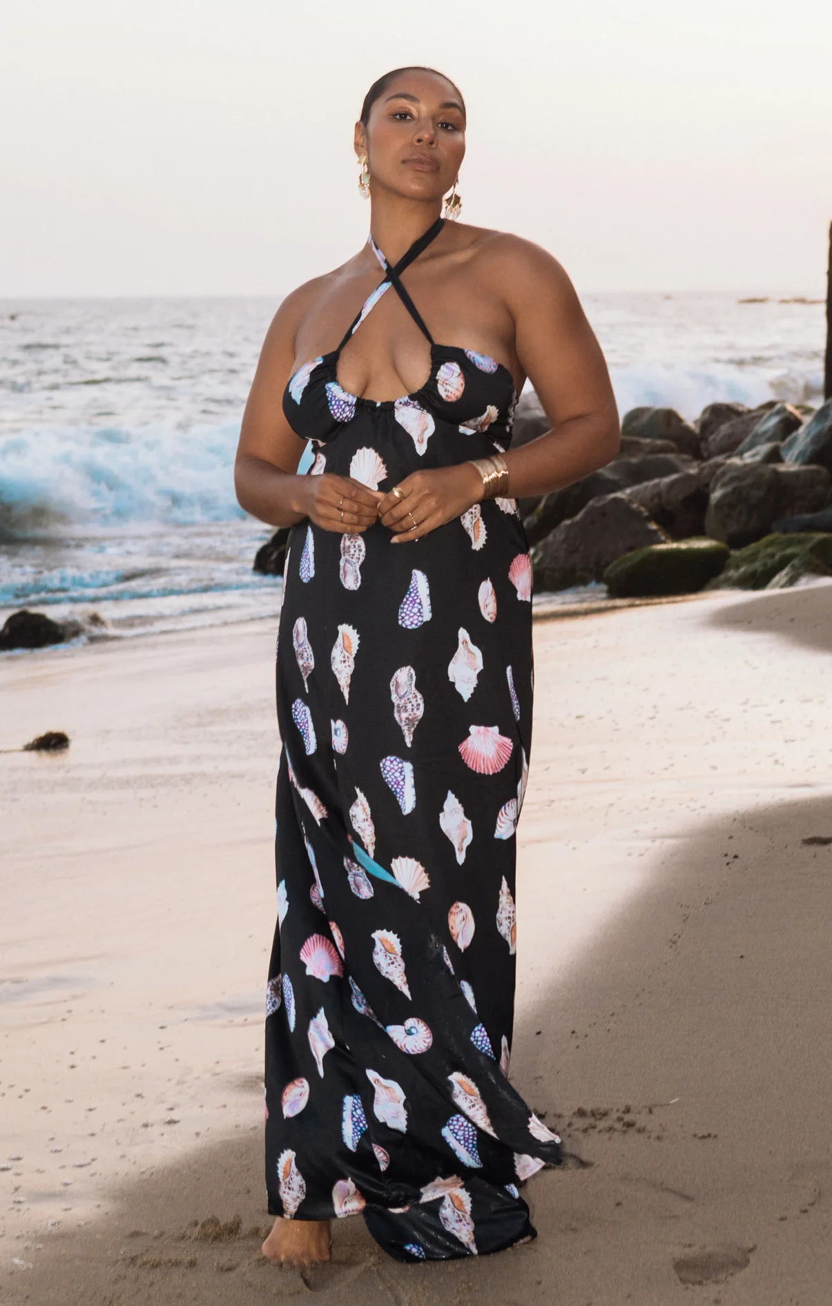 Milos Maxi Dress ~ Black Shell Luxe Satin - Image 4