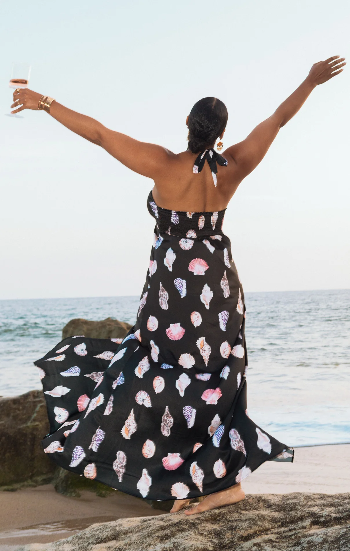 Milos Maxi Dress ~ Black Shell Luxe Satin - Image 7