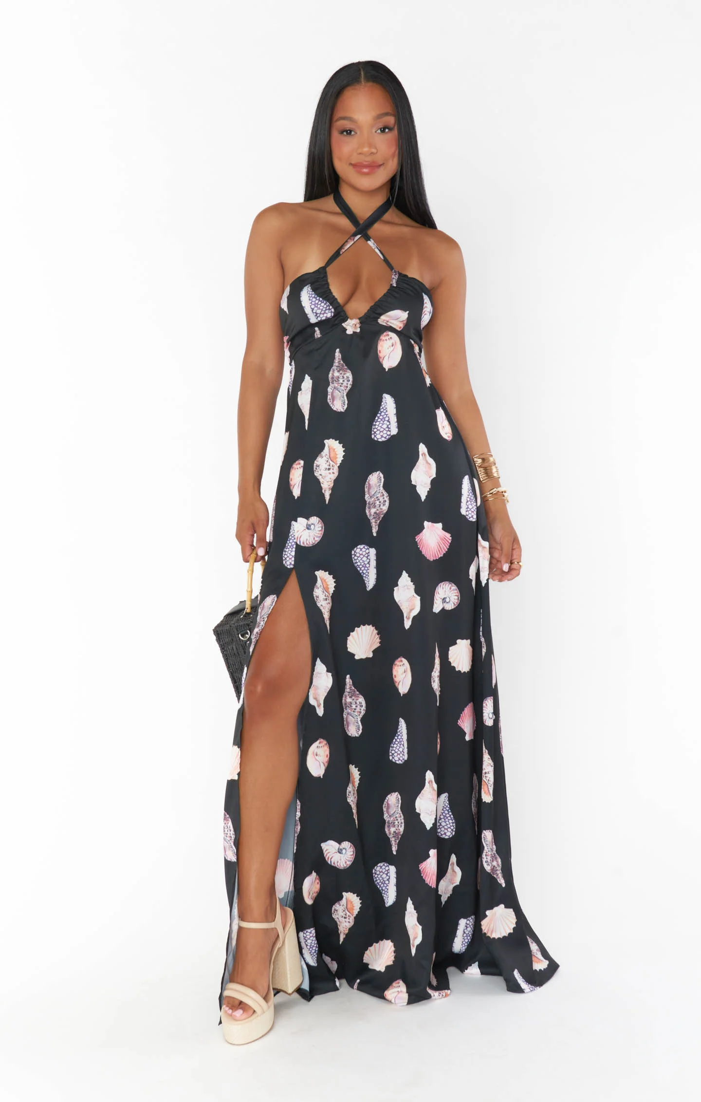 Milos Maxi Dress ~ Black Shell Luxe Satin - Image 8
