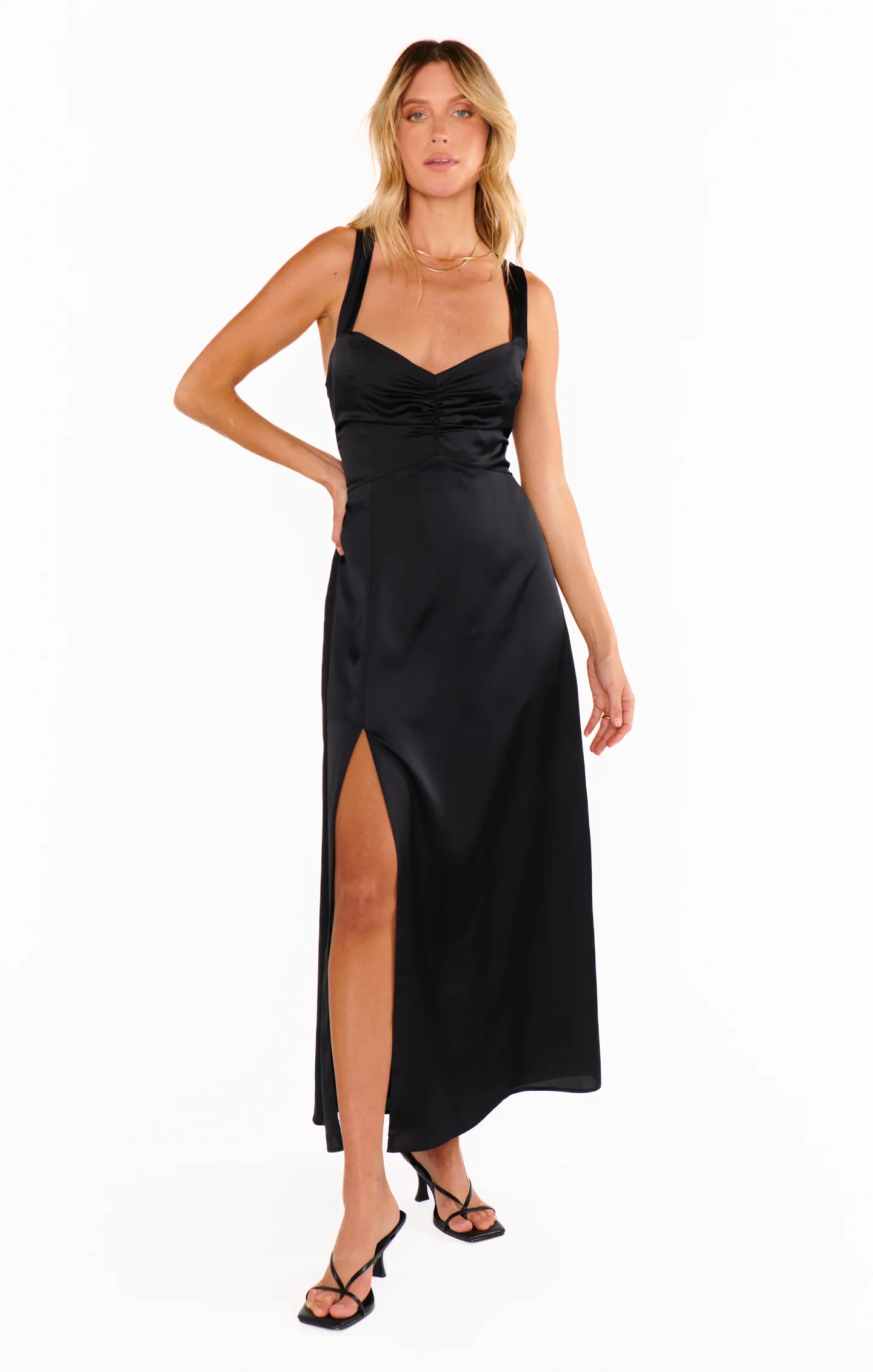 Mina Midi Dress ~ Black Luxe Satin - Image 5