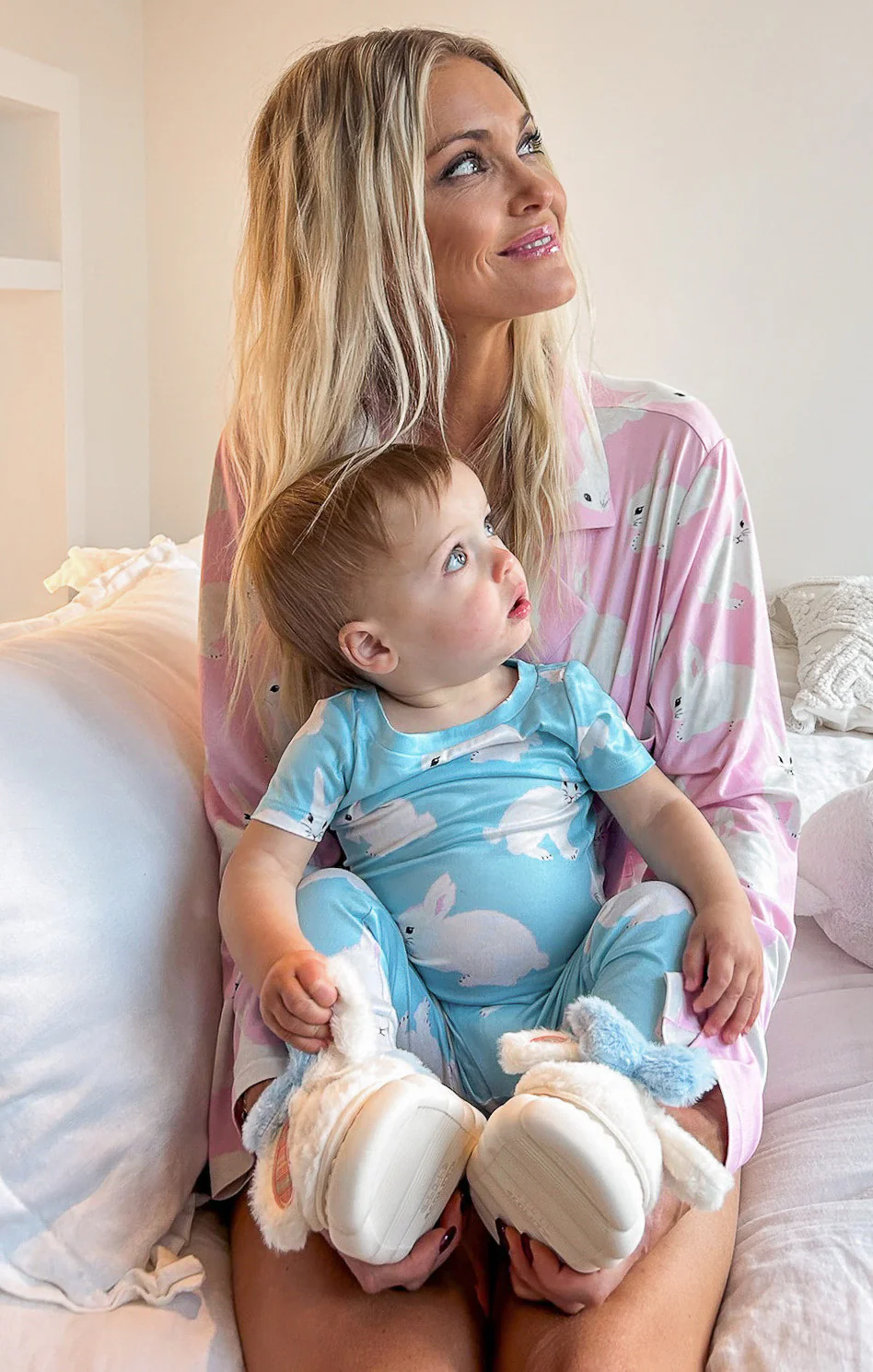 Mini Paige Sleep Set ~ Blue Bunnies Jersey - Image 2
