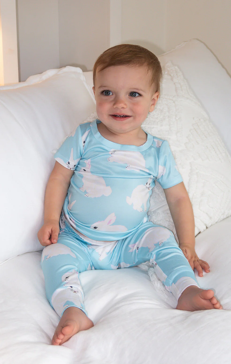 Mini Paige Sleep Set ~ Blue Bunnies Jersey - Image 4
