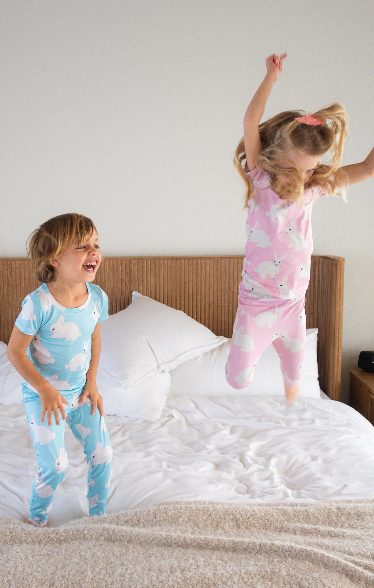 Mini Paige Sleep Set ~ Pink Bunnies Jersey - Image 2