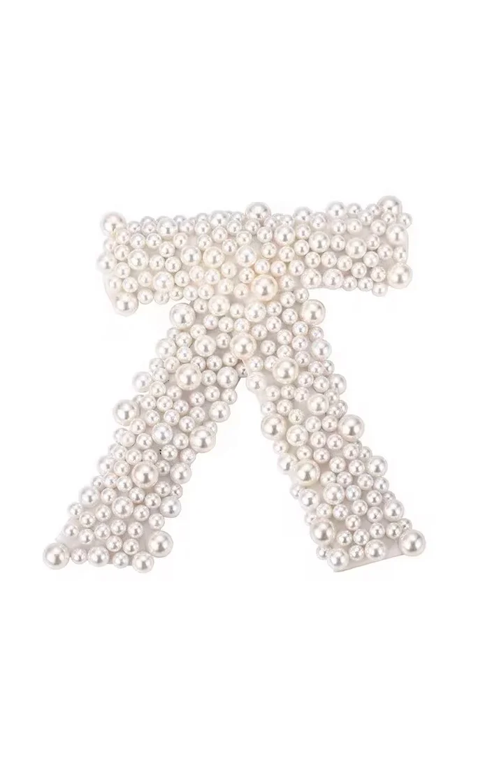 Mini Pearl Hair Bow	 ~ Pearl - Image 2