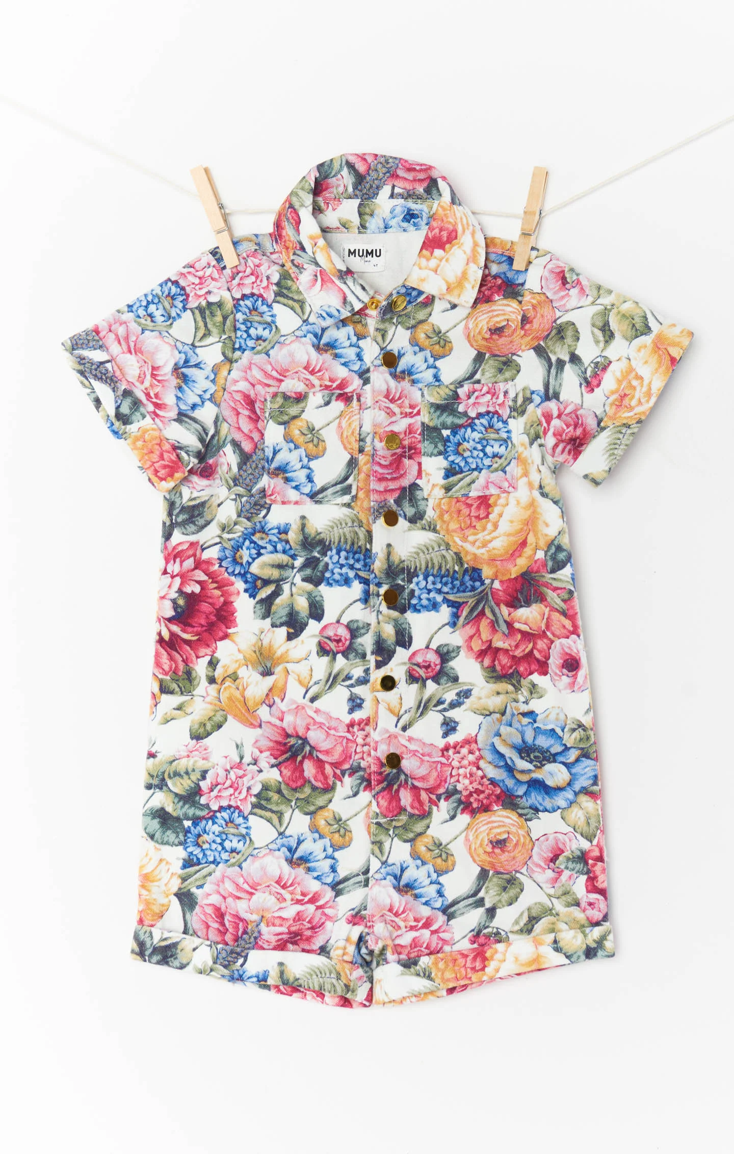 Mini Range Romper ~ Dusty Meadows Denim - Image 4