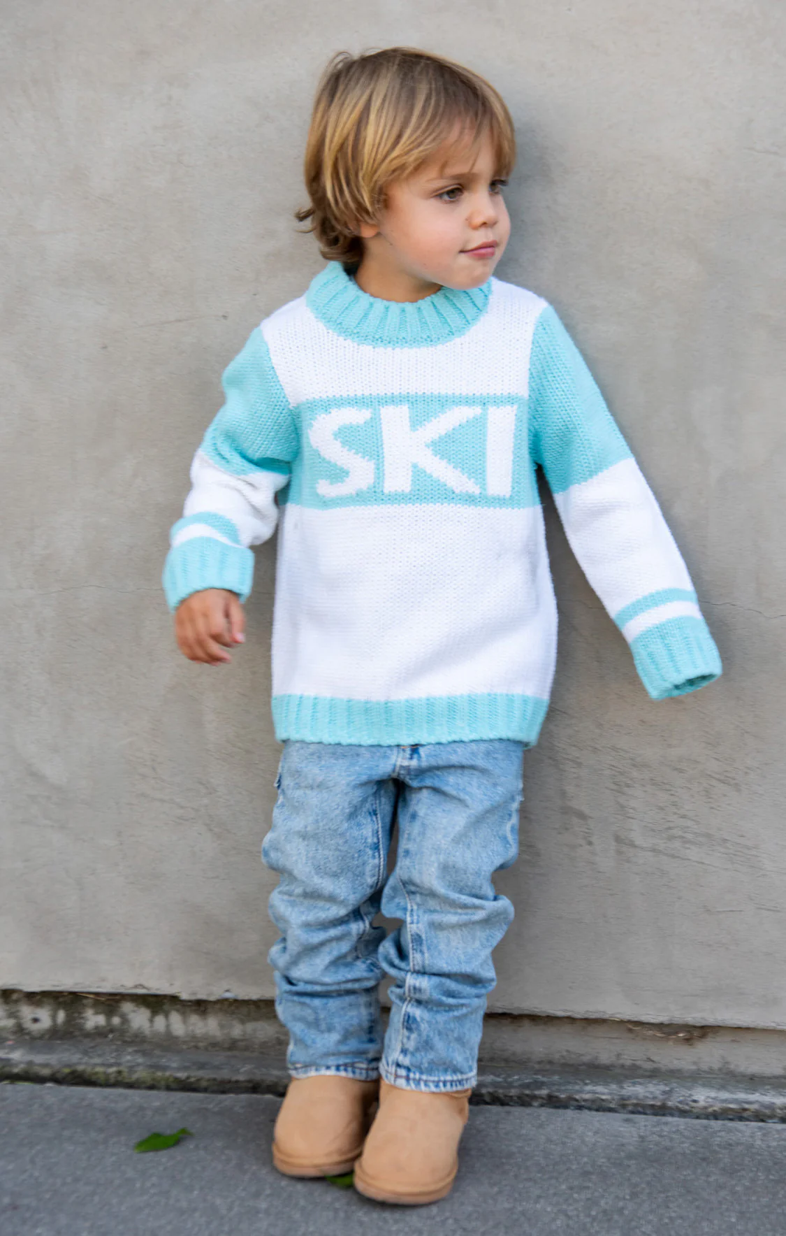 Mini Ski In Sweater ~ Powder Blue Ski Knit - Image 3