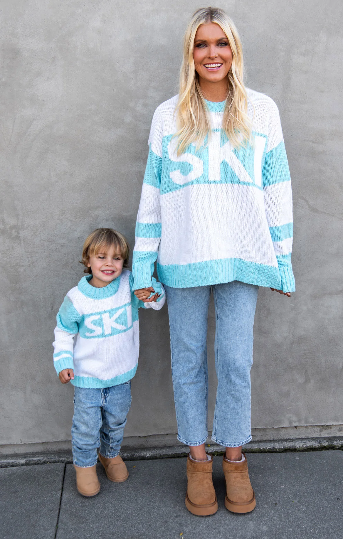 Mini Ski In Sweater ~ Powder Blue Ski Knit - Image 4