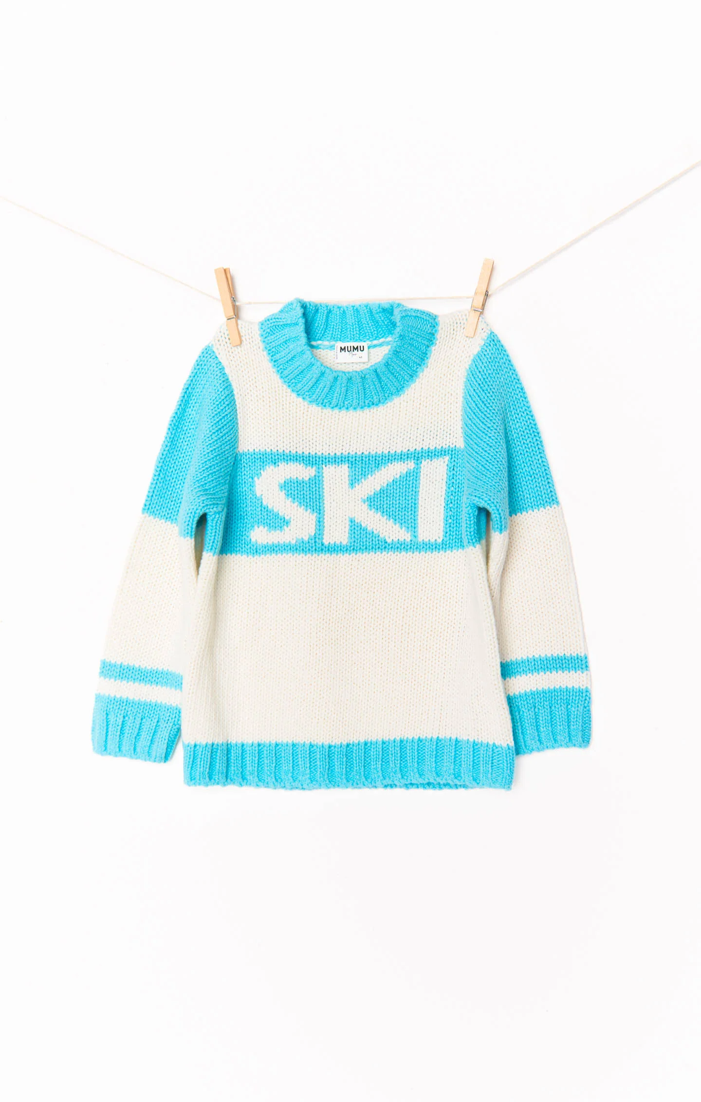 Mini Ski In Sweater ~ Powder Blue Ski Knit - Image 6