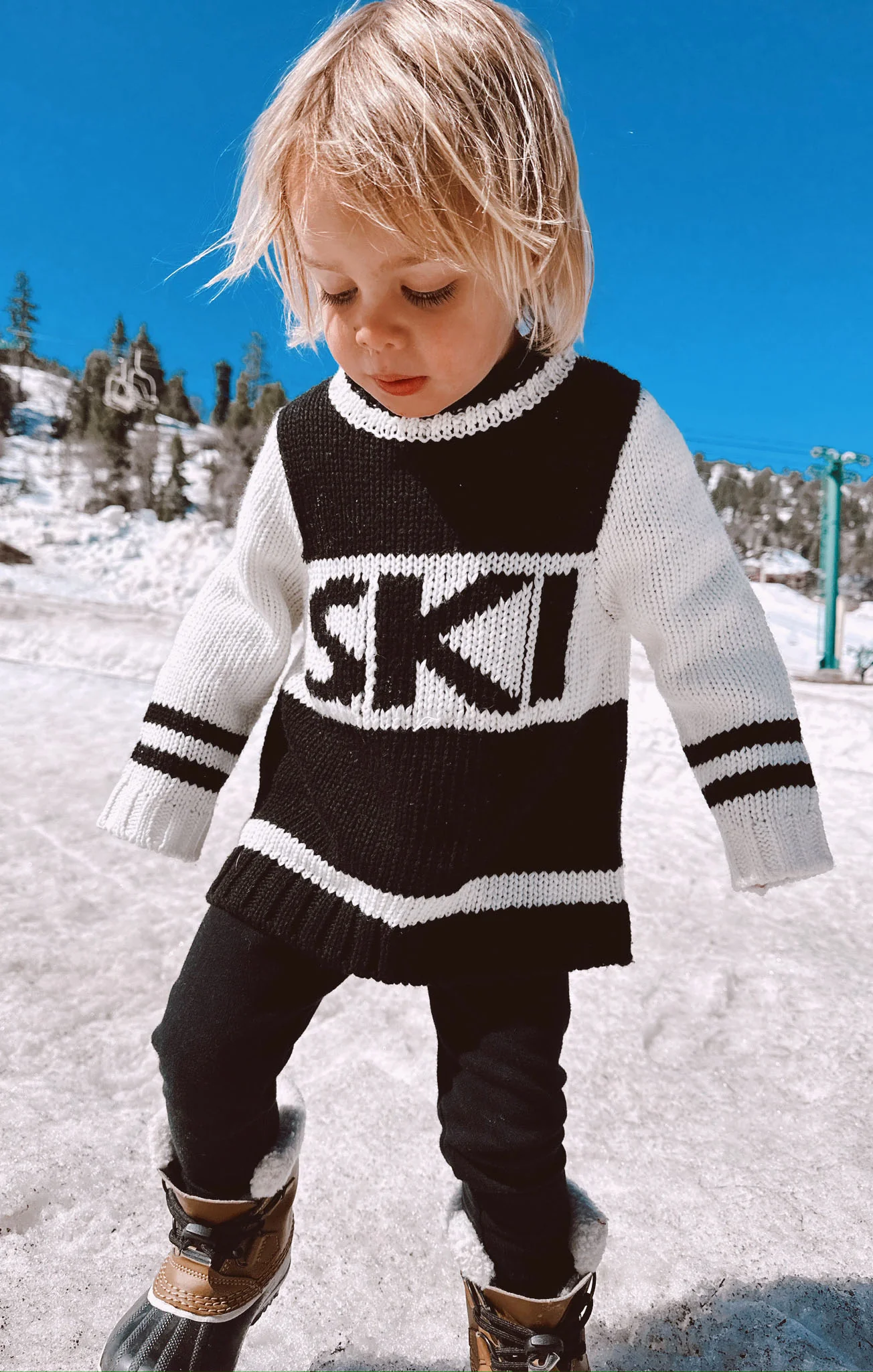 Mini Ski In Sweater ~ Ski Knit Black - Image 3
