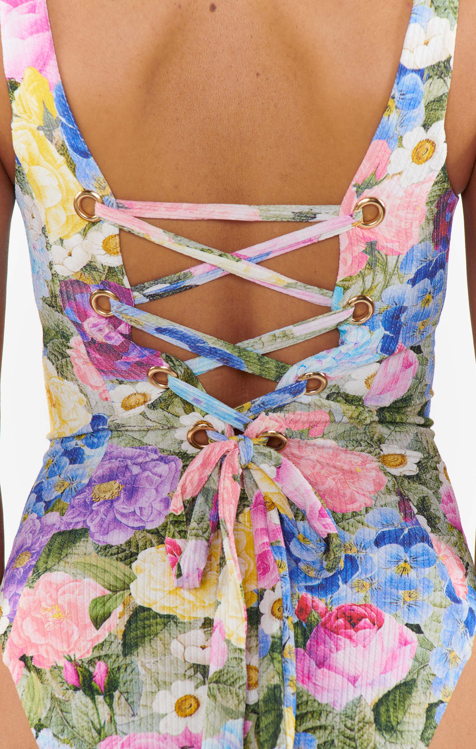 Miramar Beach One Piece ~ Flower Shop Rib Scrunch - Image 10