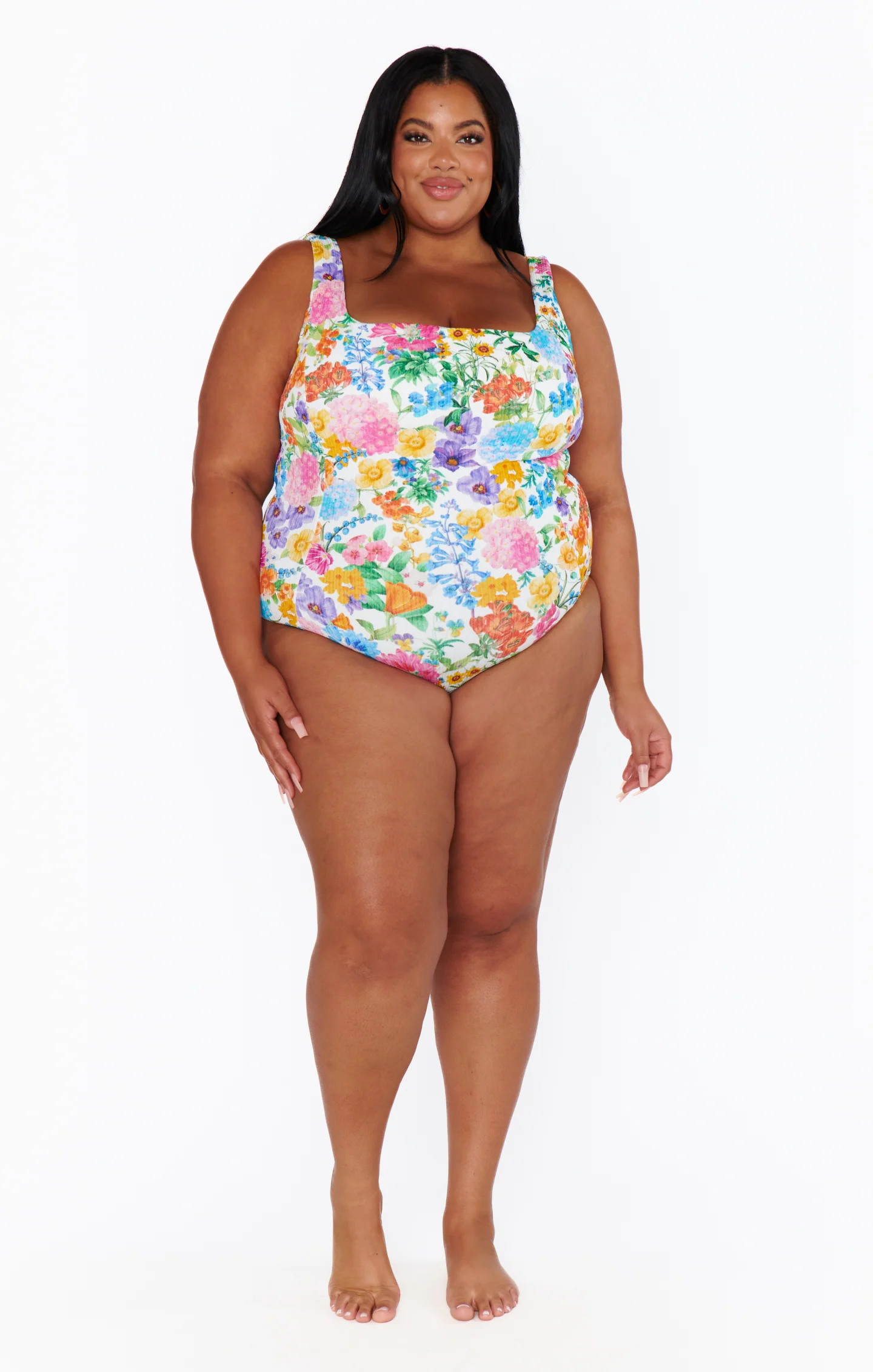 Miramar Beach One Piece ~ Ivory Botanical Rib Scrunch - Image 10