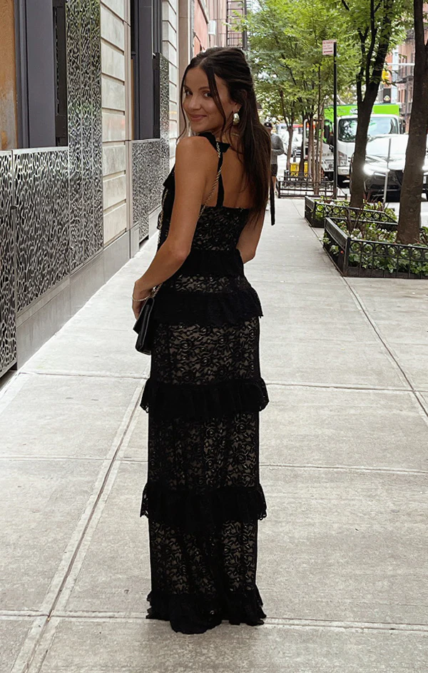 Monique Tie Maxi Dress ~ Black Lovely Lace - Image 10