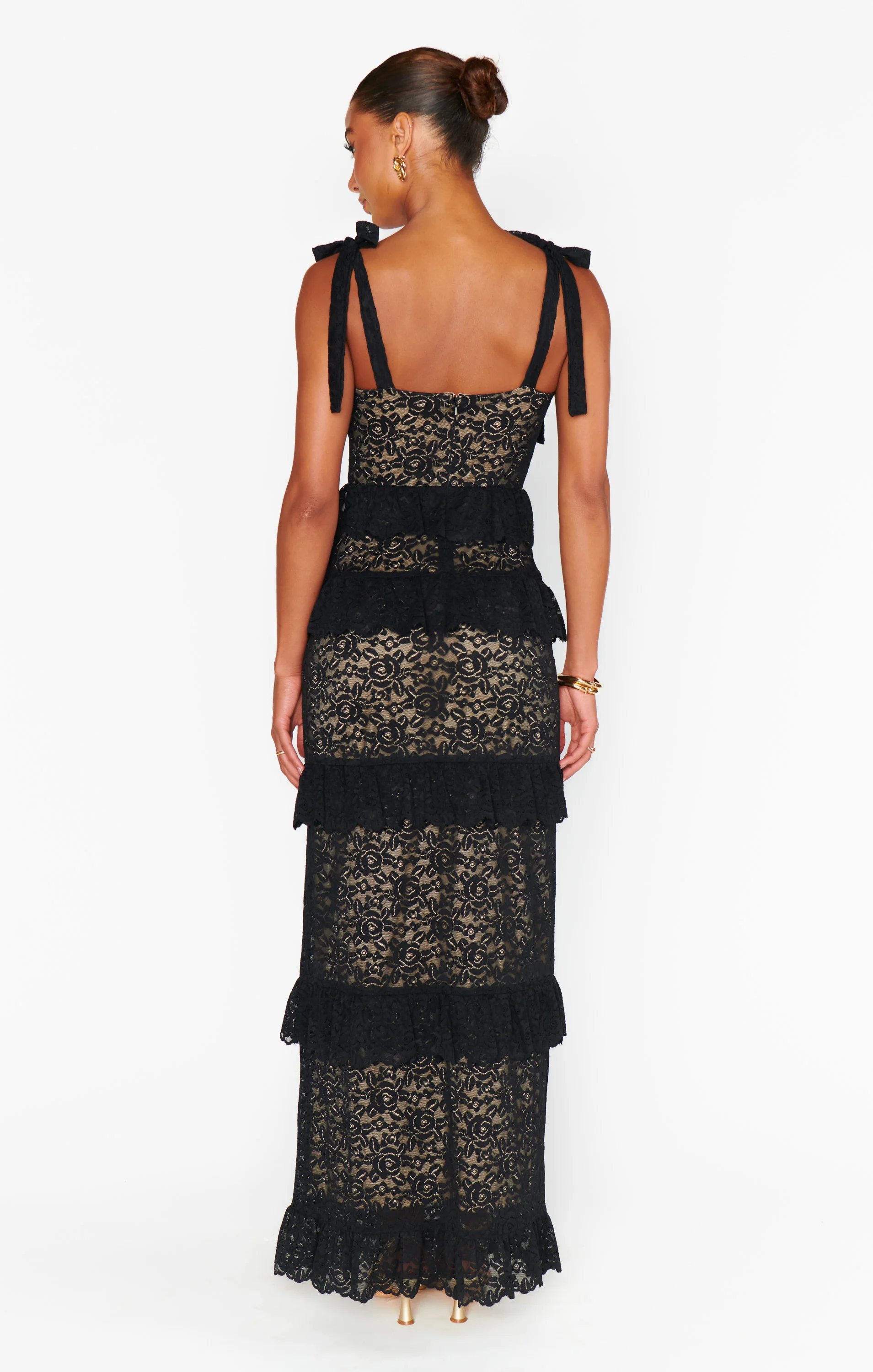 Monique Tie Maxi Dress ~ Black Lovely Lace - Image 9