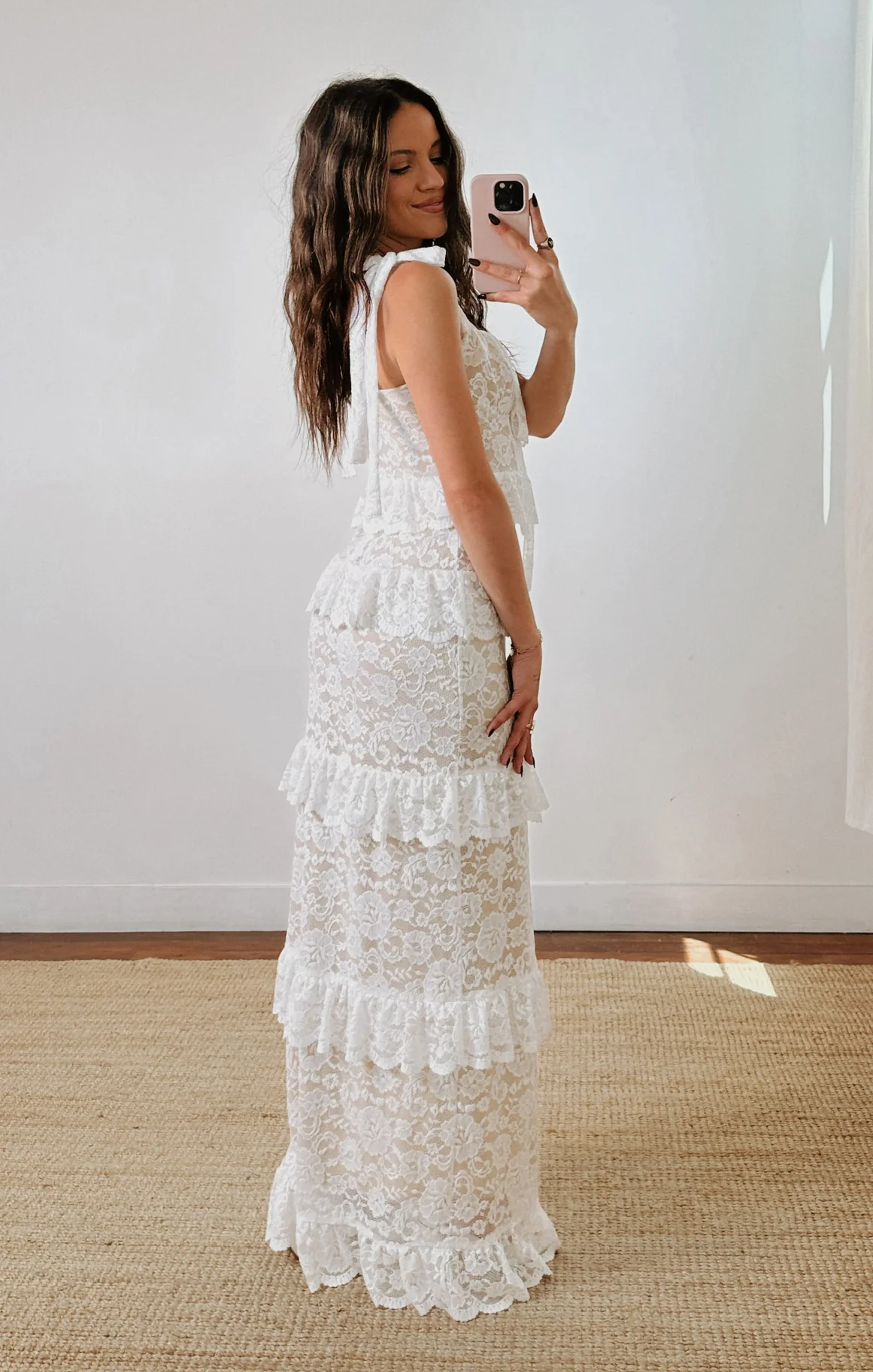 Monique Tie Maxi Dress ~ White Forever Lace - Image 4