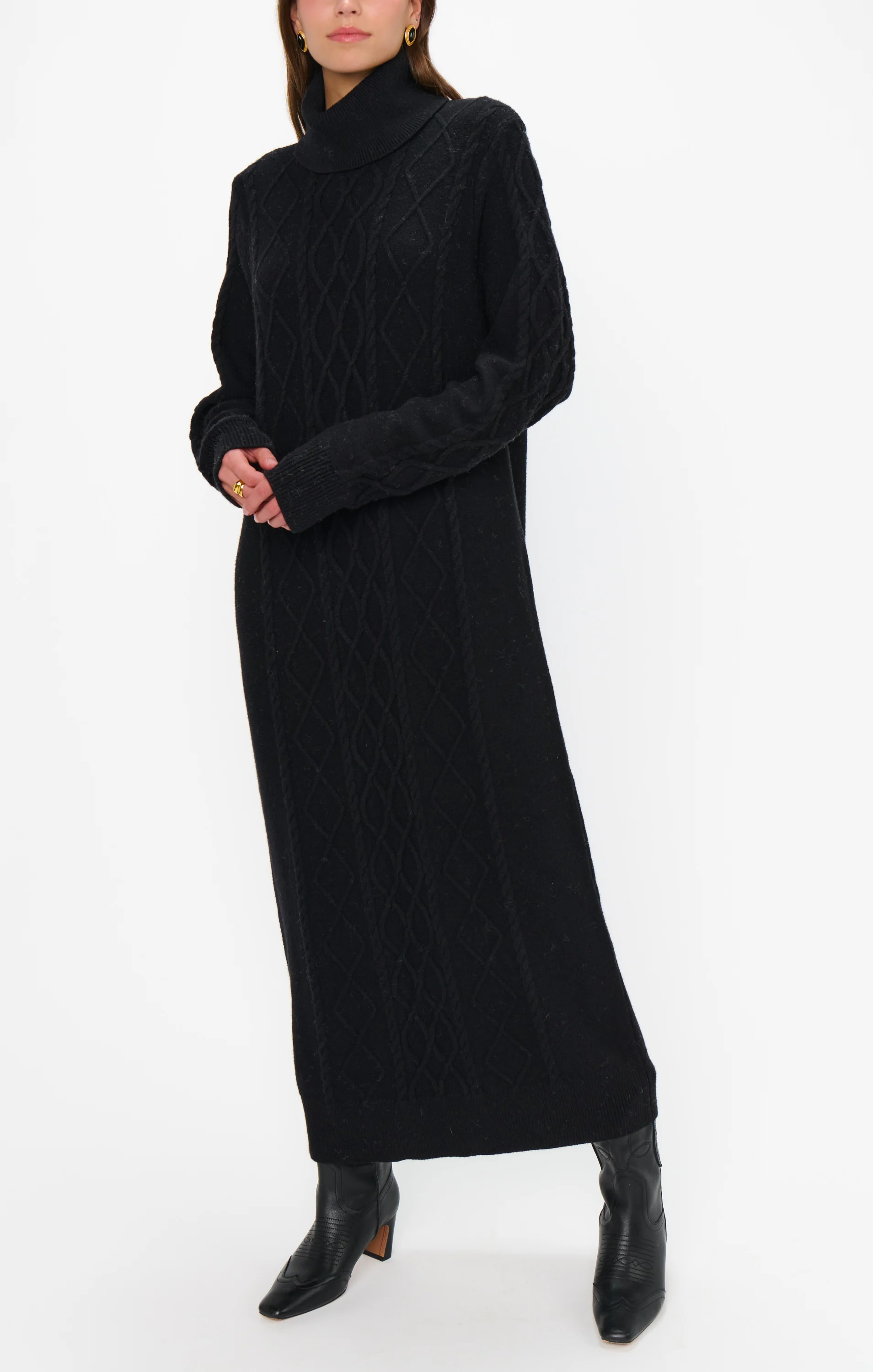 Montreal Midi Dress ~ Black Cable Knit - Image 2