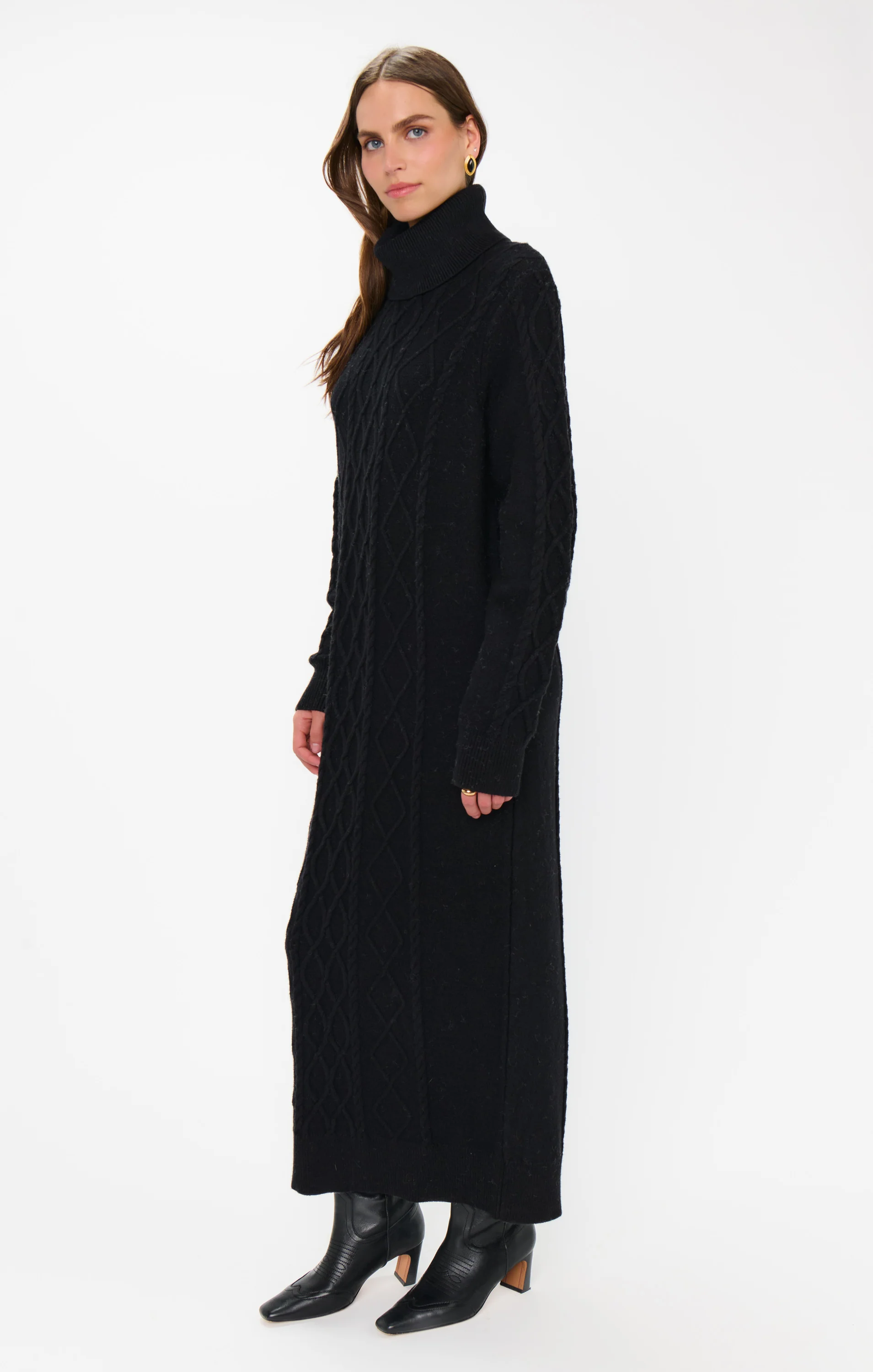 Montreal Midi Dress ~ Black Cable Knit - Image 3