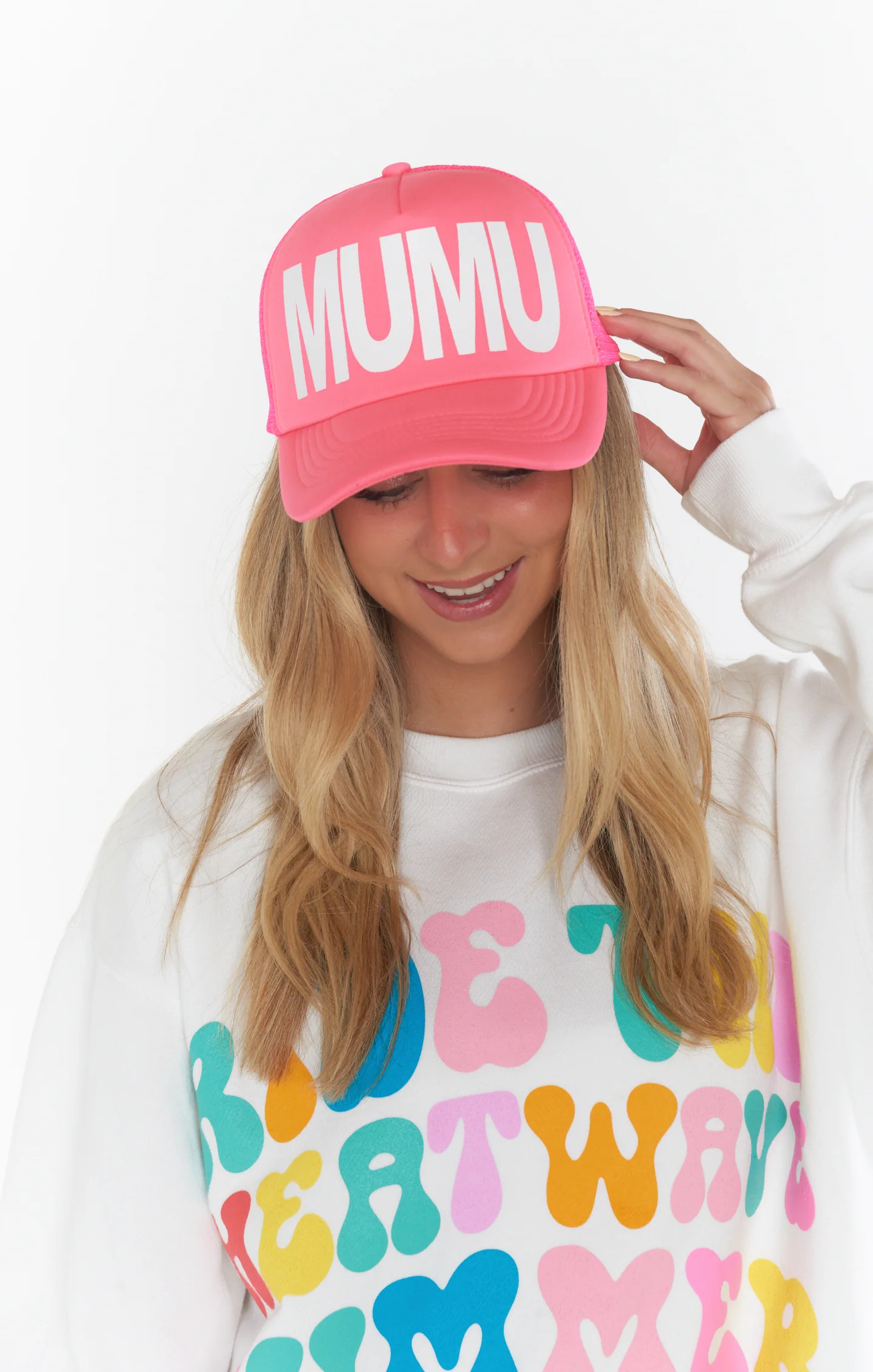 MUMU Trucker Hat ~ Neon Pink - Image 5