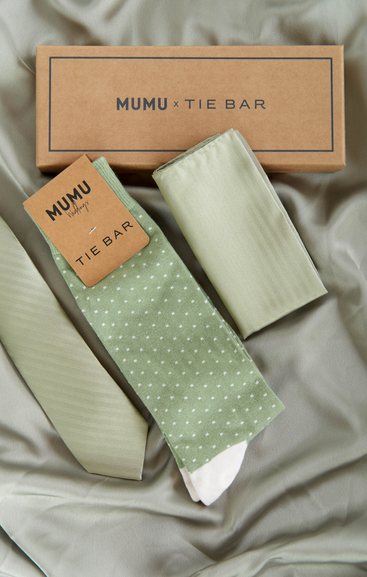 Mumu Weddings x Tie Bar Gift Box ~ Moss Green Solid - Image 2