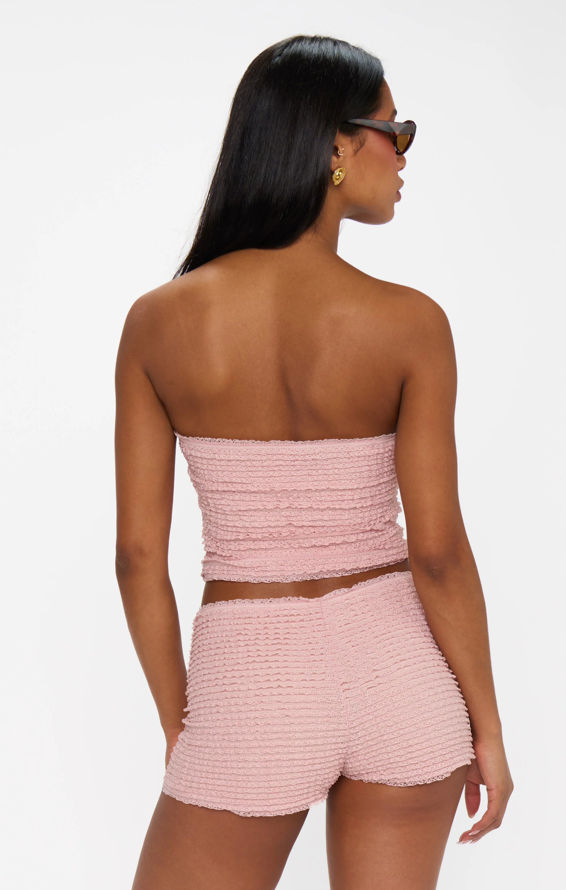 Nicki Shorts ~ Pink Ruffle Lace - Image 4