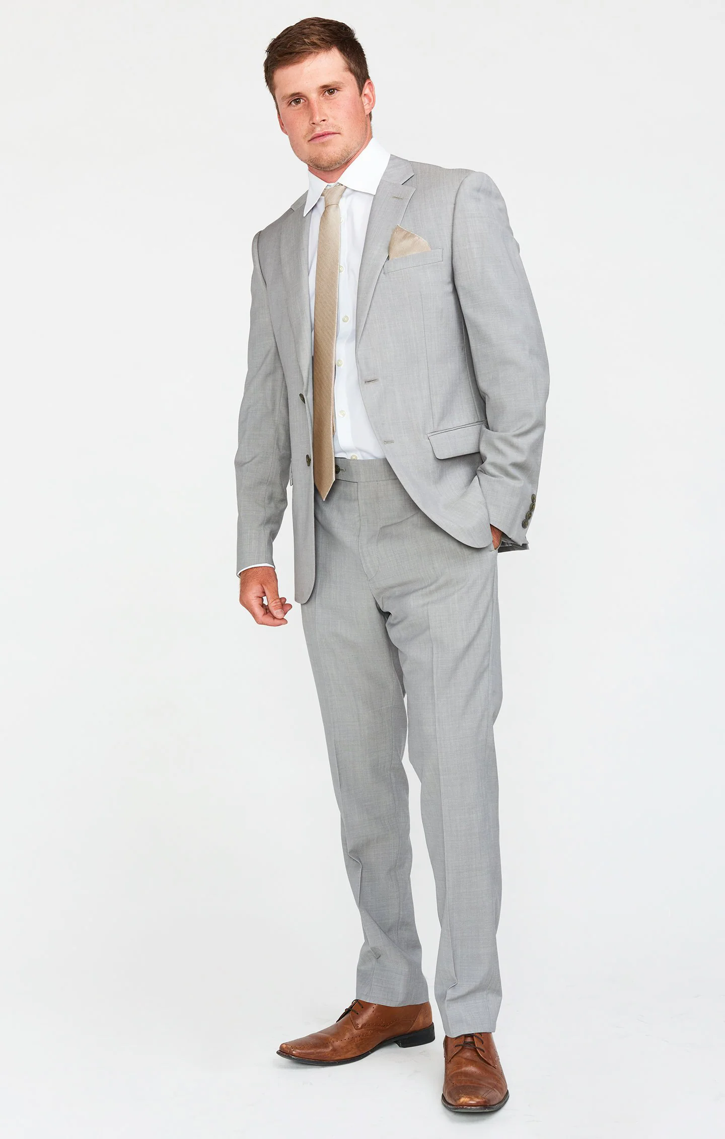 Nico Neck Tie ~ Champagne Solid - Image 5