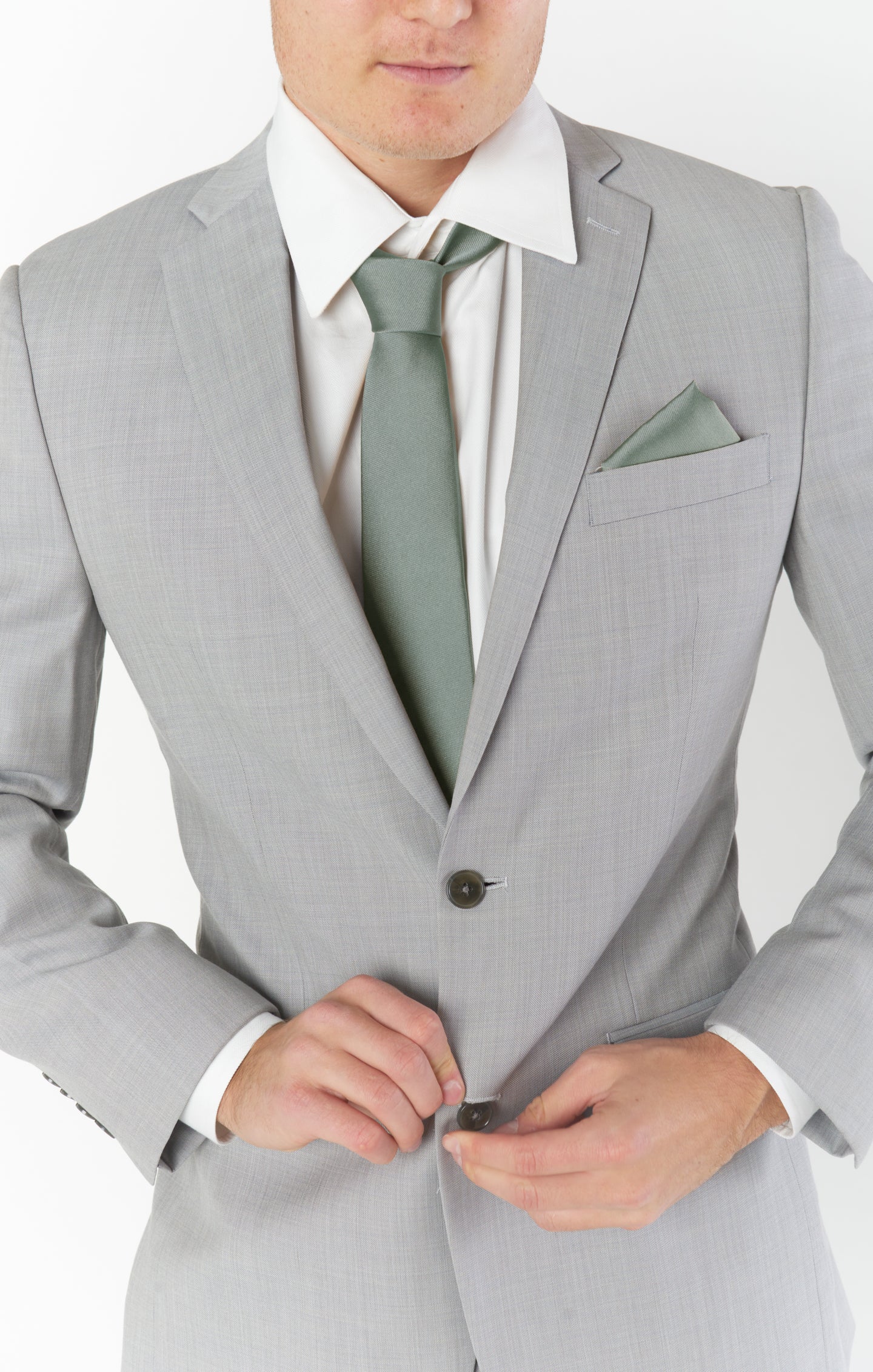 Nico Neck Tie ~ Deep Sage Solid - Image 4
