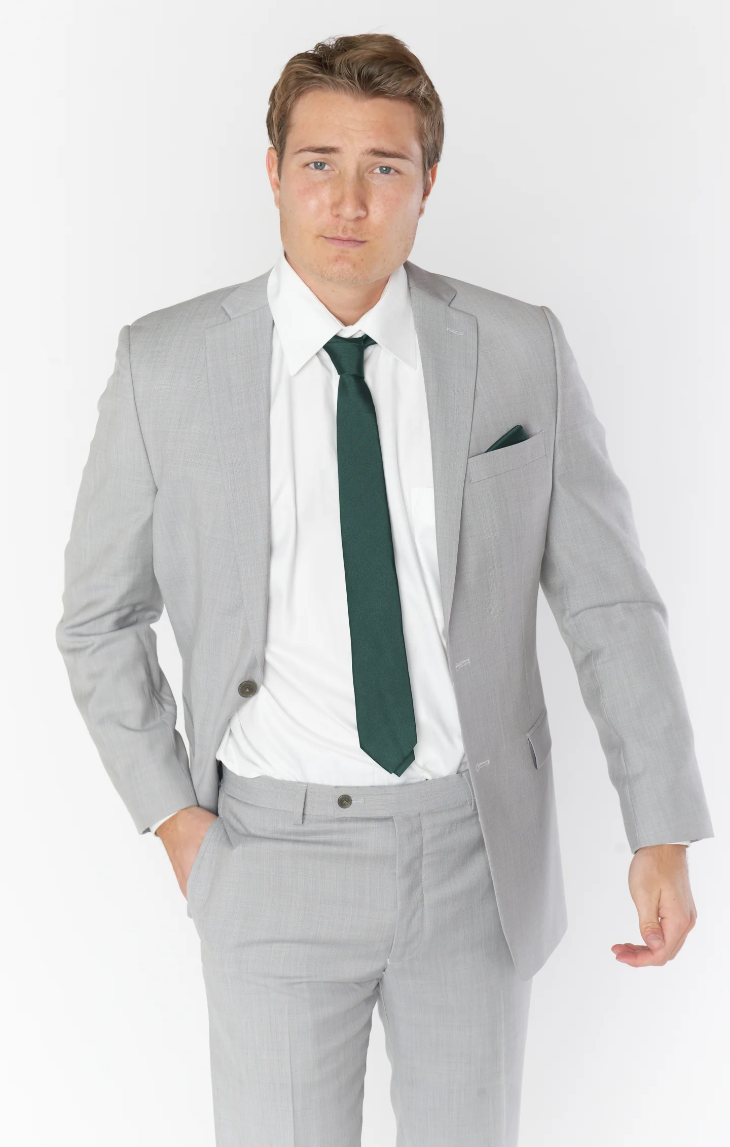 Nico Neck Tie ~ Emerald Green Solid - Image 4