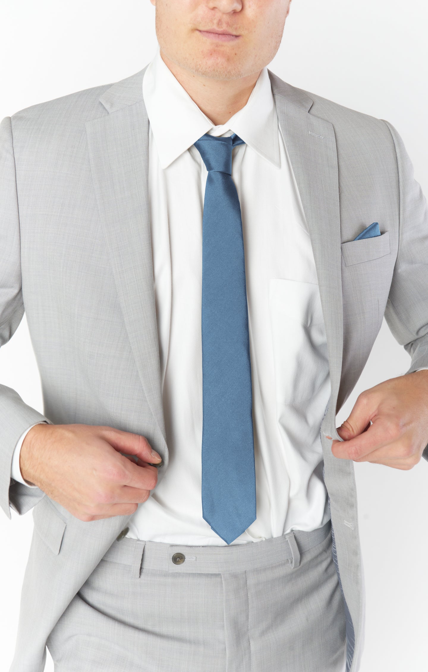 Nico Neck Tie ~ Slate Blue Solid - Image 2