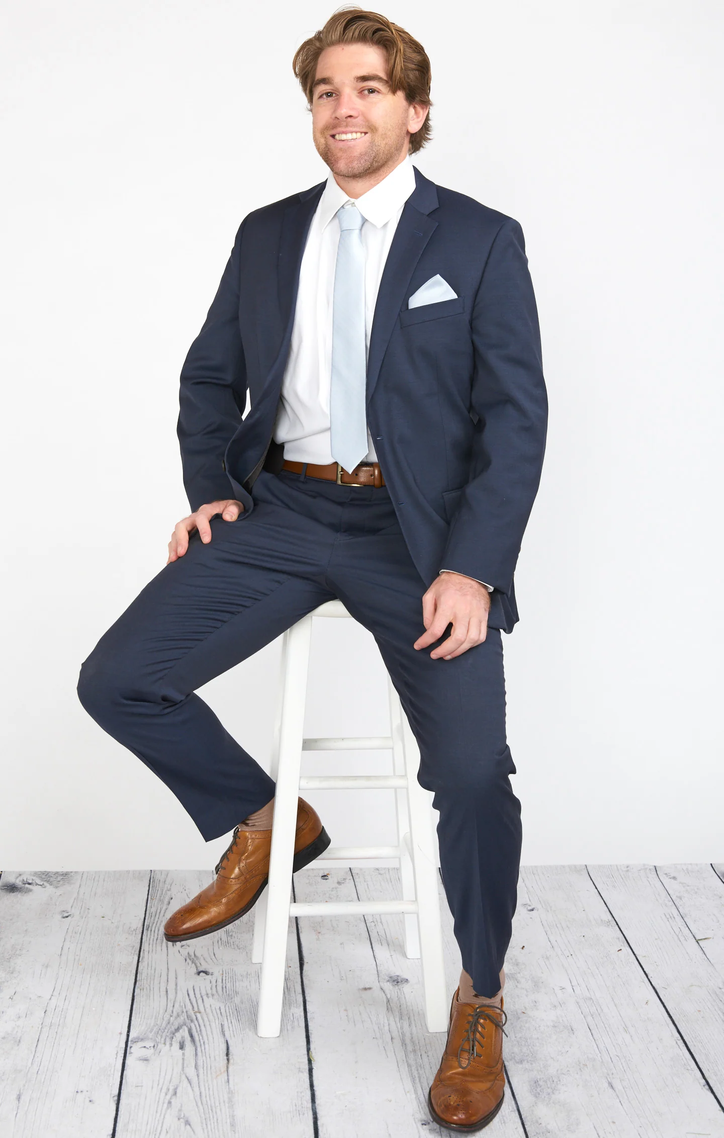 Nico Neck Tie ~ Steel Blue Solid - Image 7