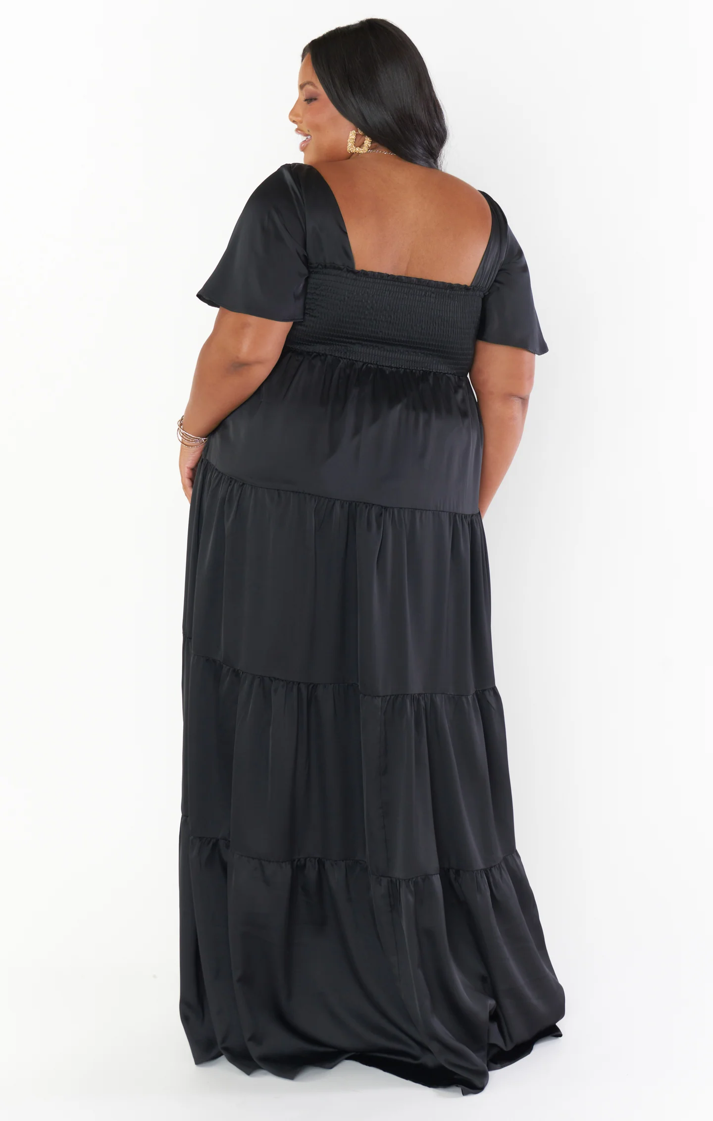 Nicole Maxi Dress ~ Black Luxe Satin - Image 11