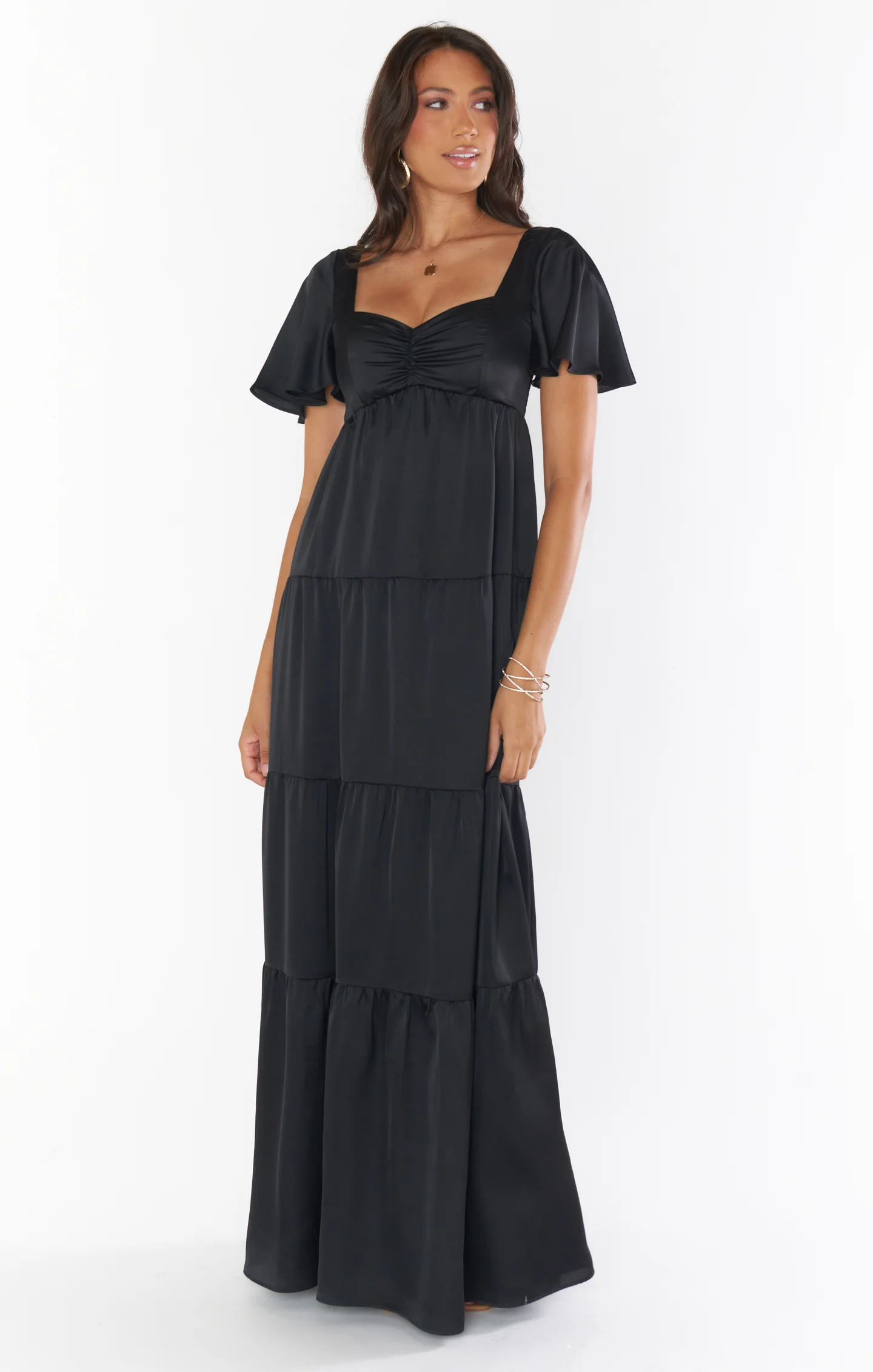 Nicole Maxi Dress ~ Black Luxe Satin - Image 13