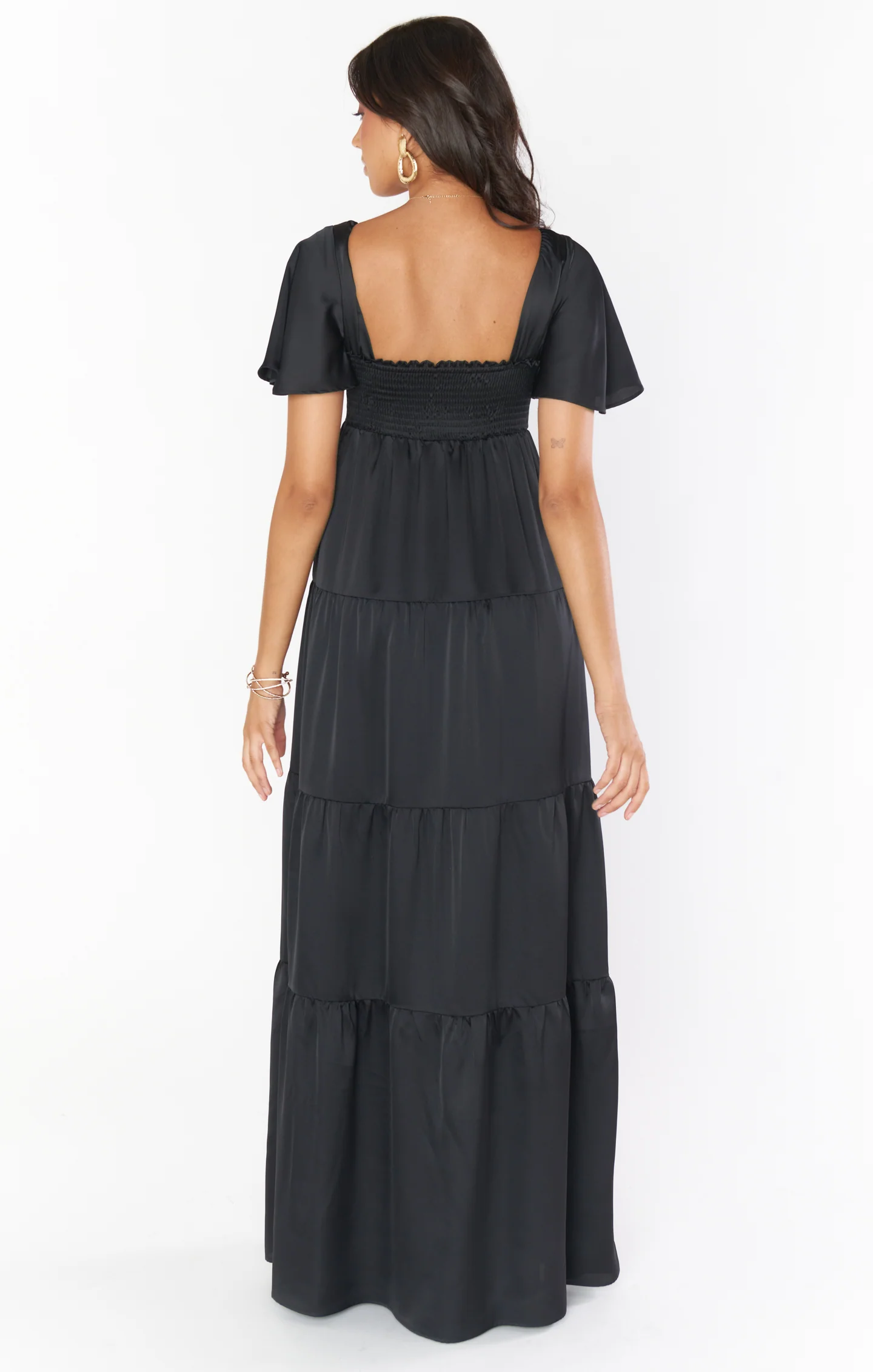 Nicole Maxi Dress ~ Black Luxe Satin - Image 6