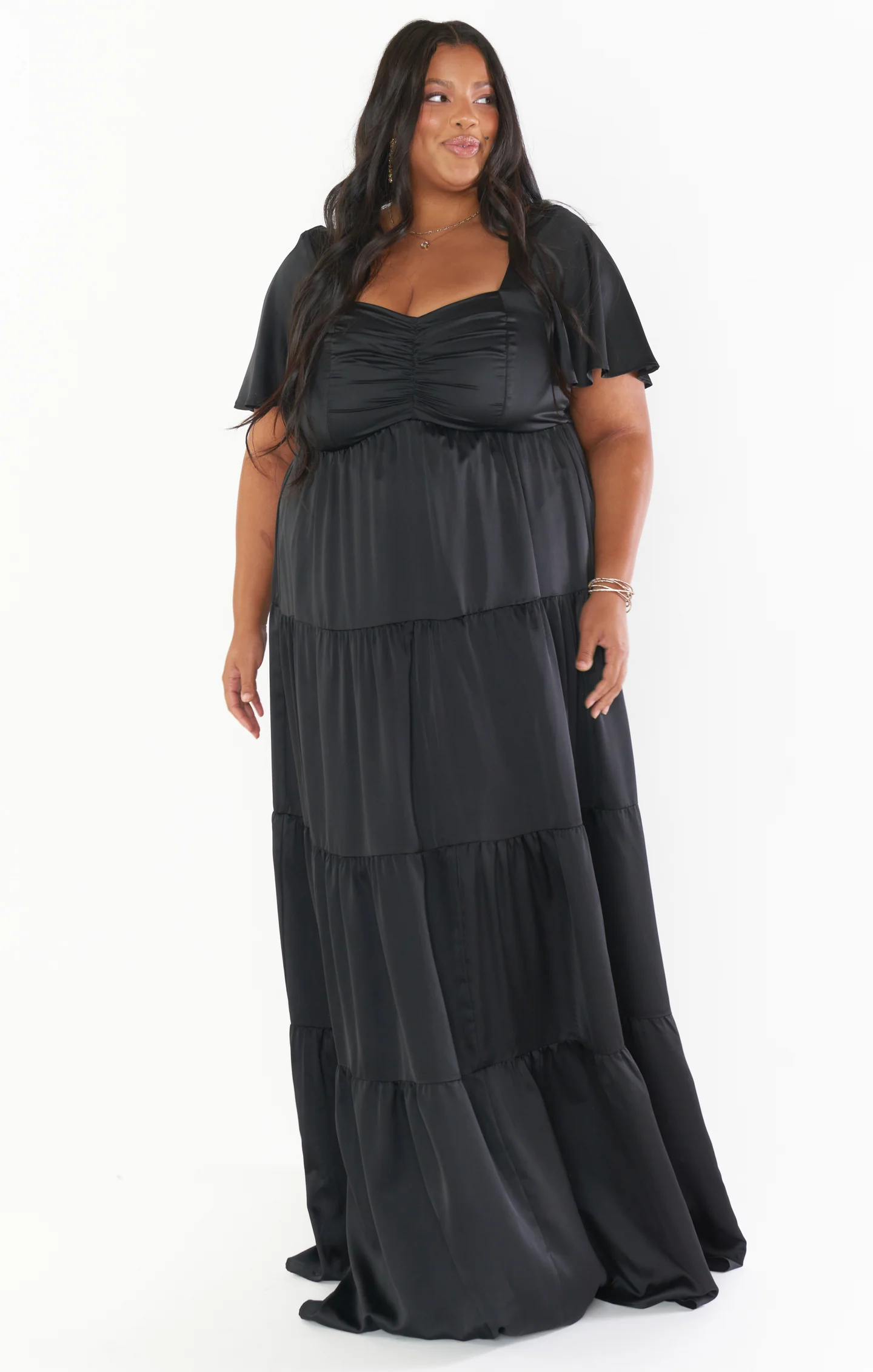 Nicole Maxi Dress ~ Black Luxe Satin - Image 7