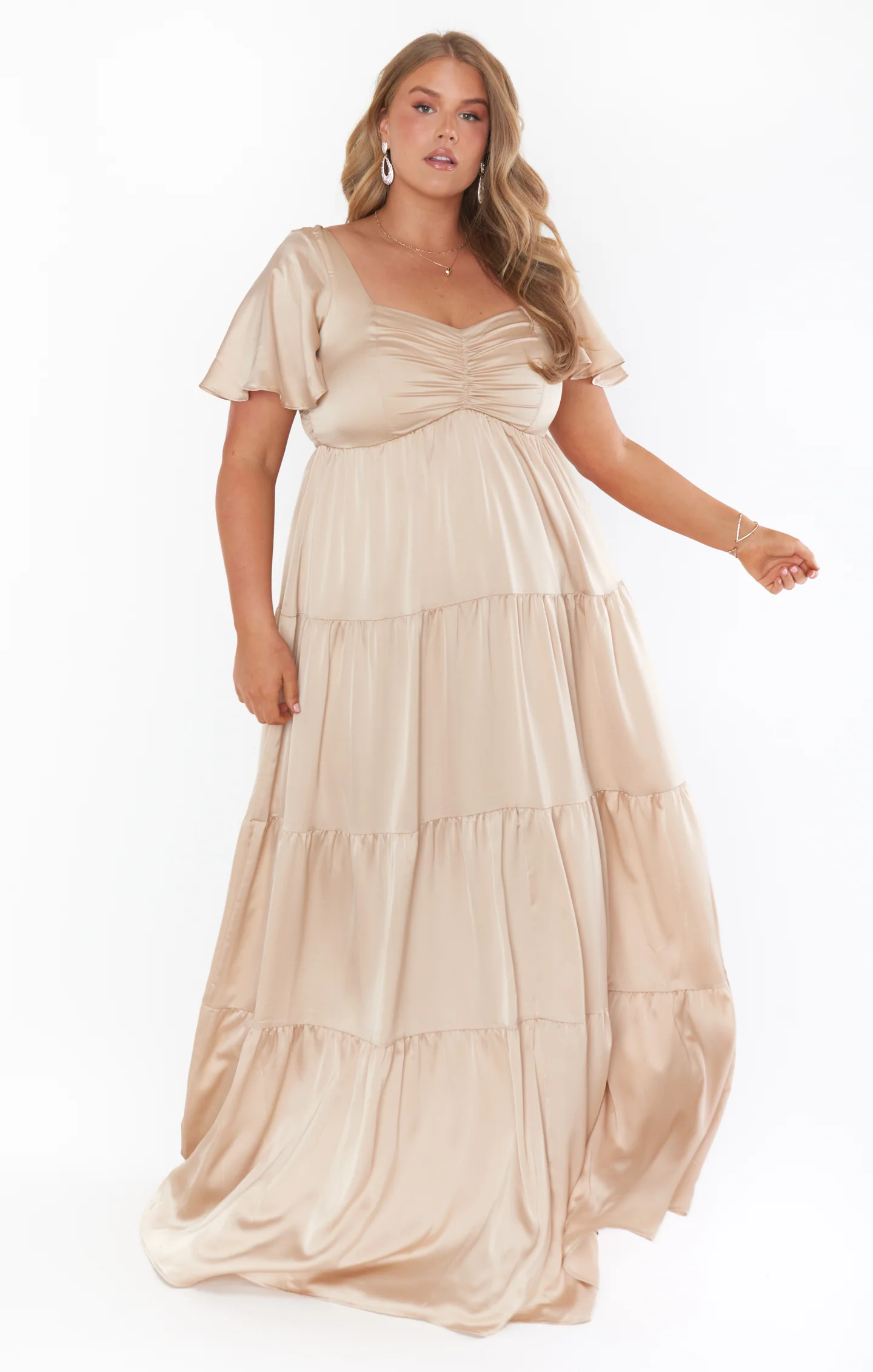 Nicole Maxi Dress ~ Champagne Luxe Satin - Image 11