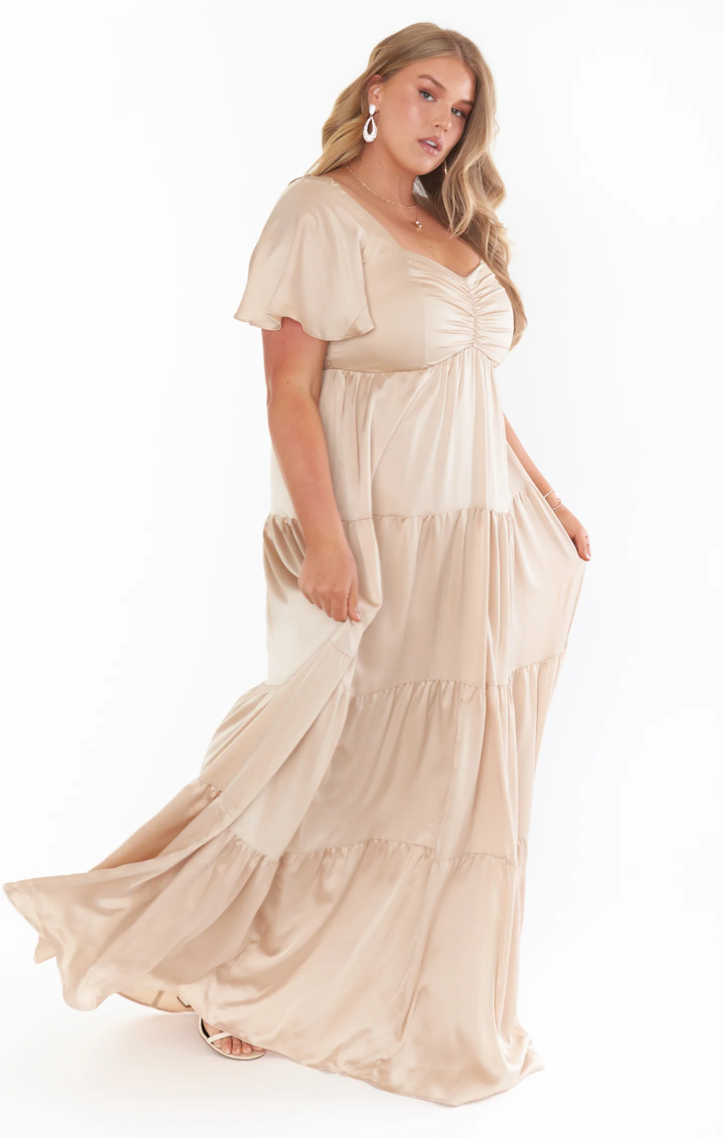 Nicole Maxi Dress ~ Champagne Luxe Satin - Image 12