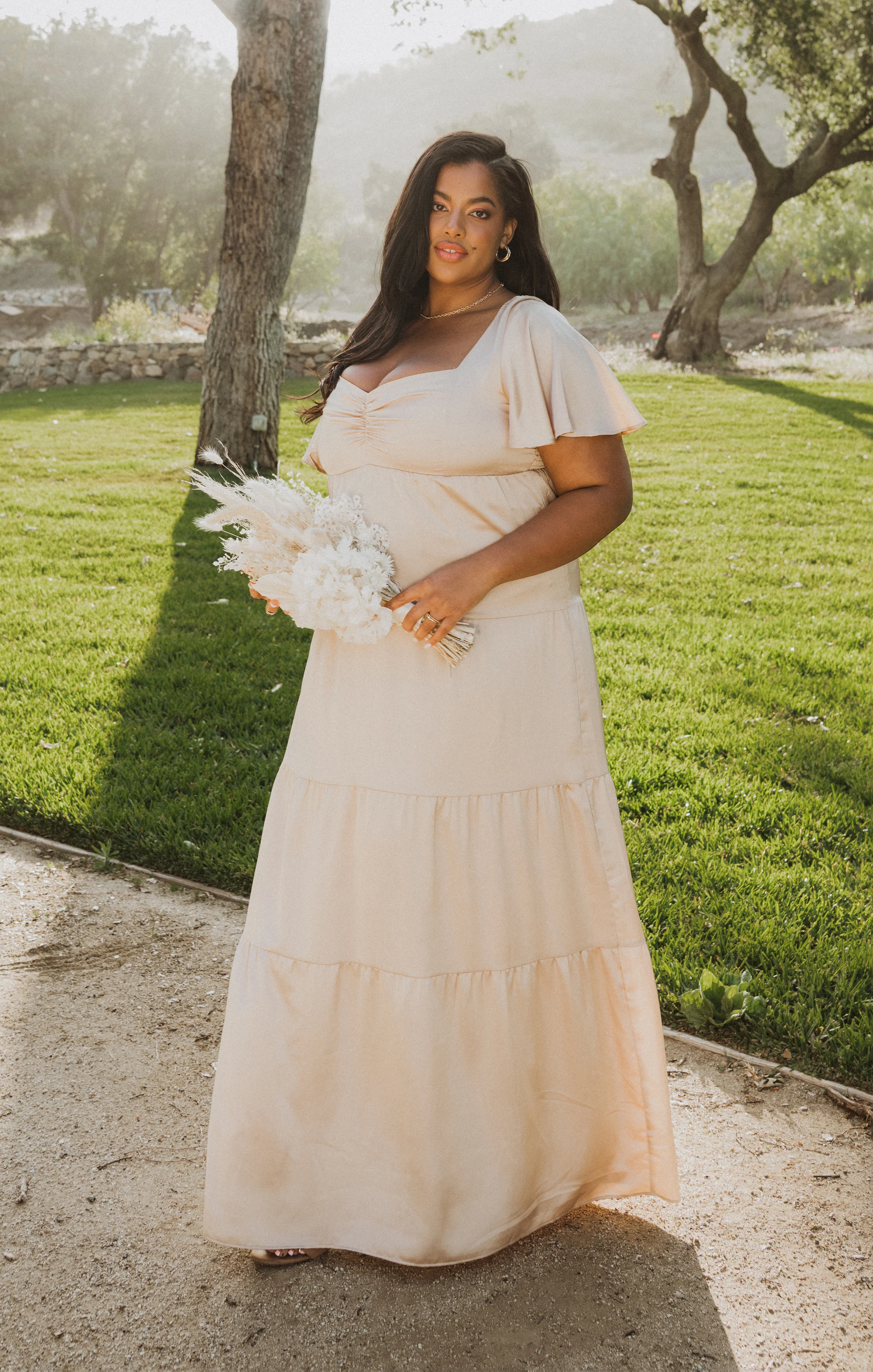 Nicole Maxi Dress ~ Champagne Luxe Satin - Image 15