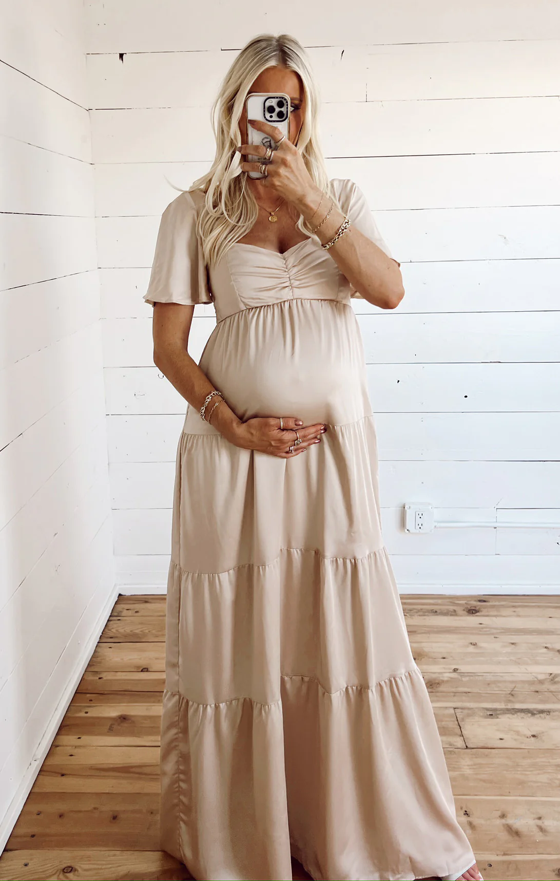 Nicole Maxi Dress ~ Champagne Luxe Satin - Image 17