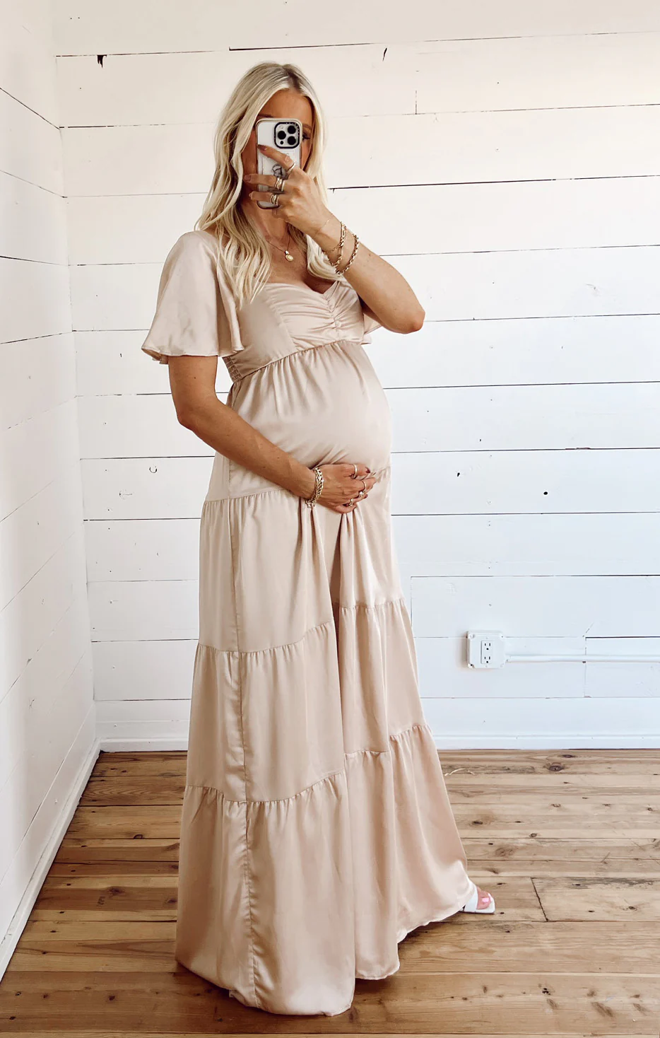 Nicole Maxi Dress ~ Champagne Luxe Satin - Image 18