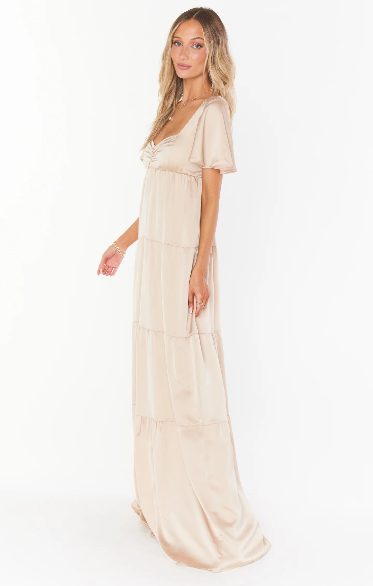 Nicole Maxi Dress ~ Champagne Luxe Satin - Image 5