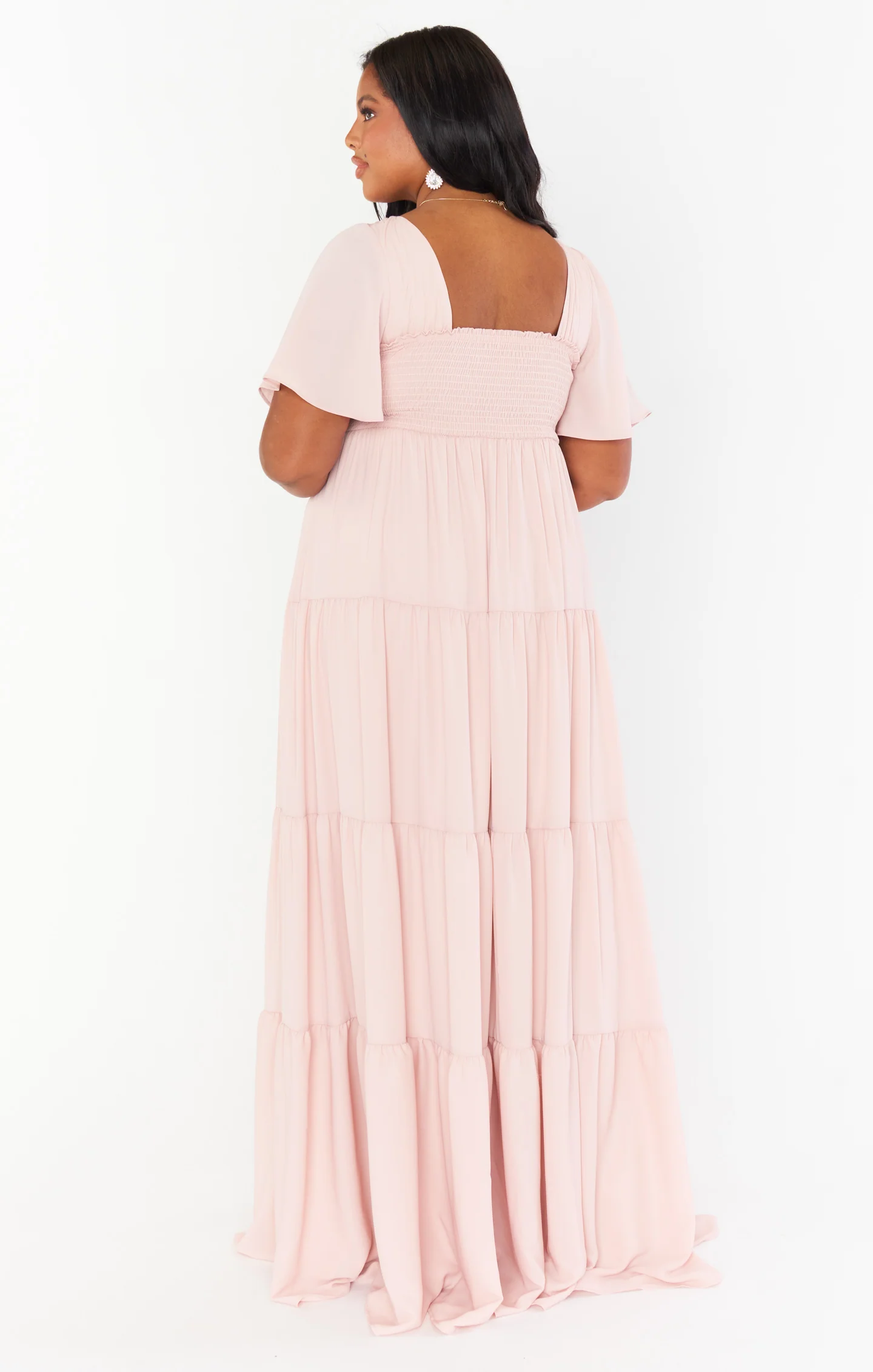Nicole Maxi Dress ~ Dusty Blush Crisp - Image 11