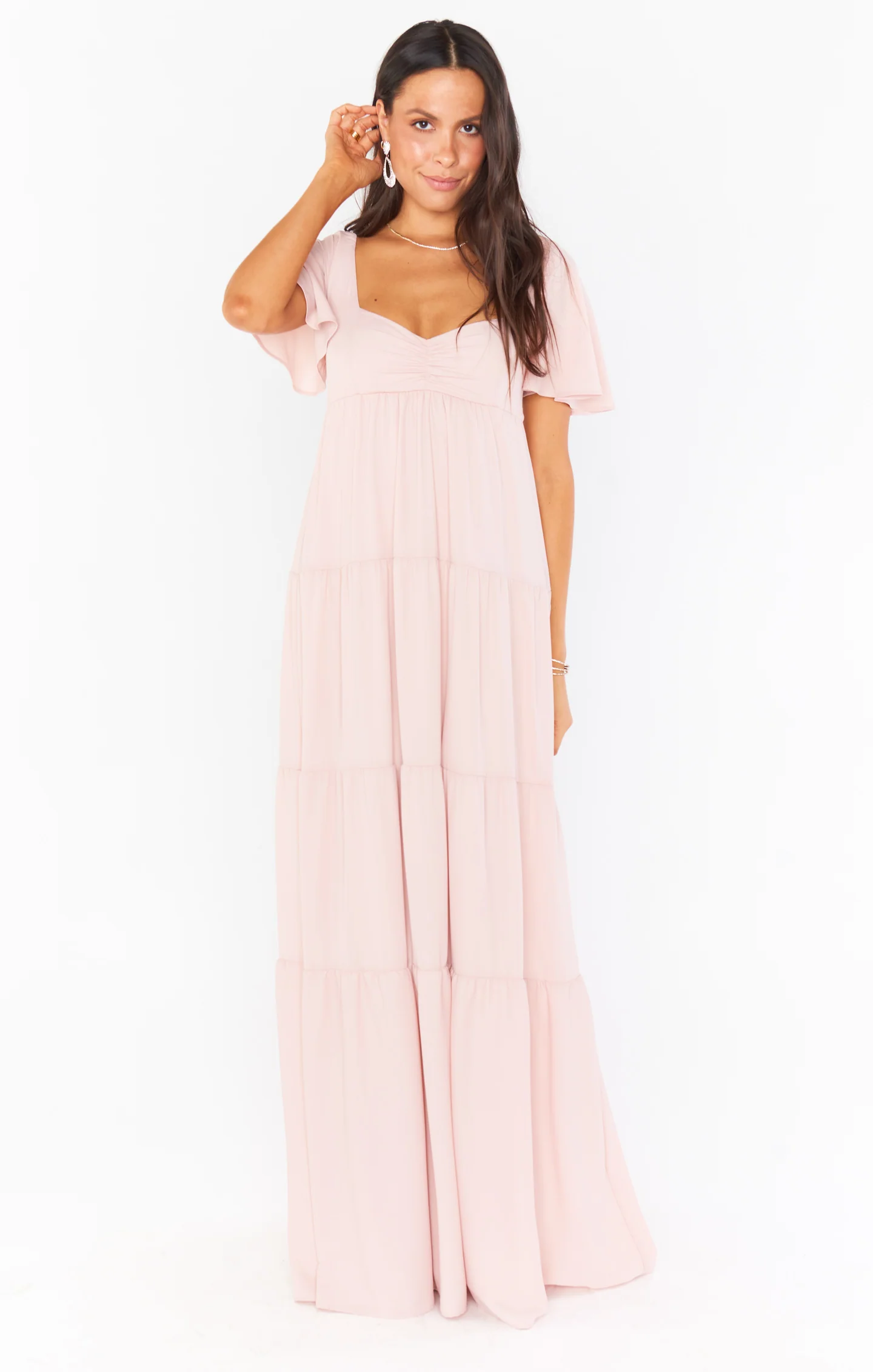 Nicole Maxi Dress ~ Dusty Blush Crisp - Image 16