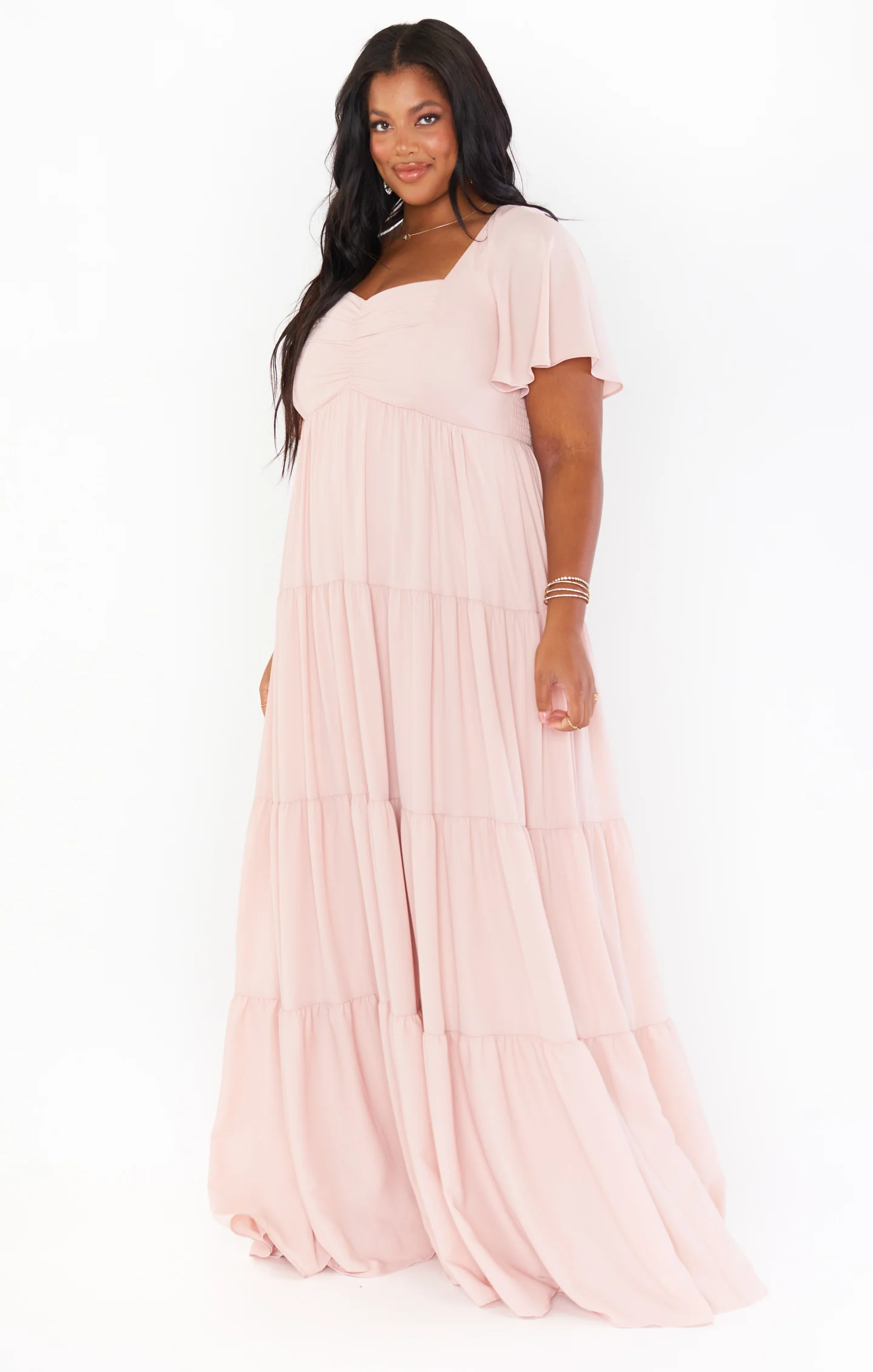 Nicole Maxi Dress ~ Dusty Blush Crisp - Image 4