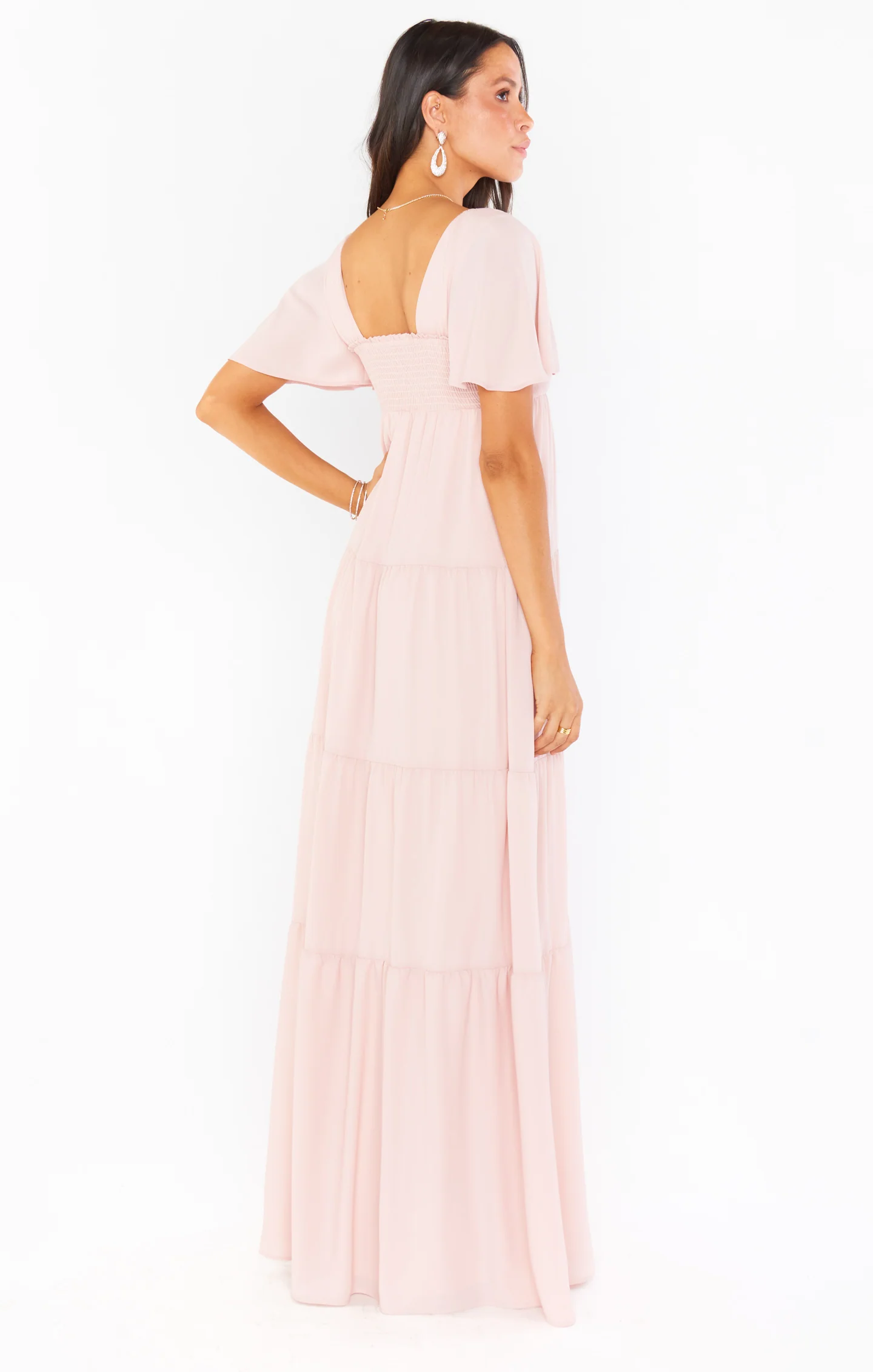Nicole Maxi Dress ~ Dusty Blush Crisp - Image 5