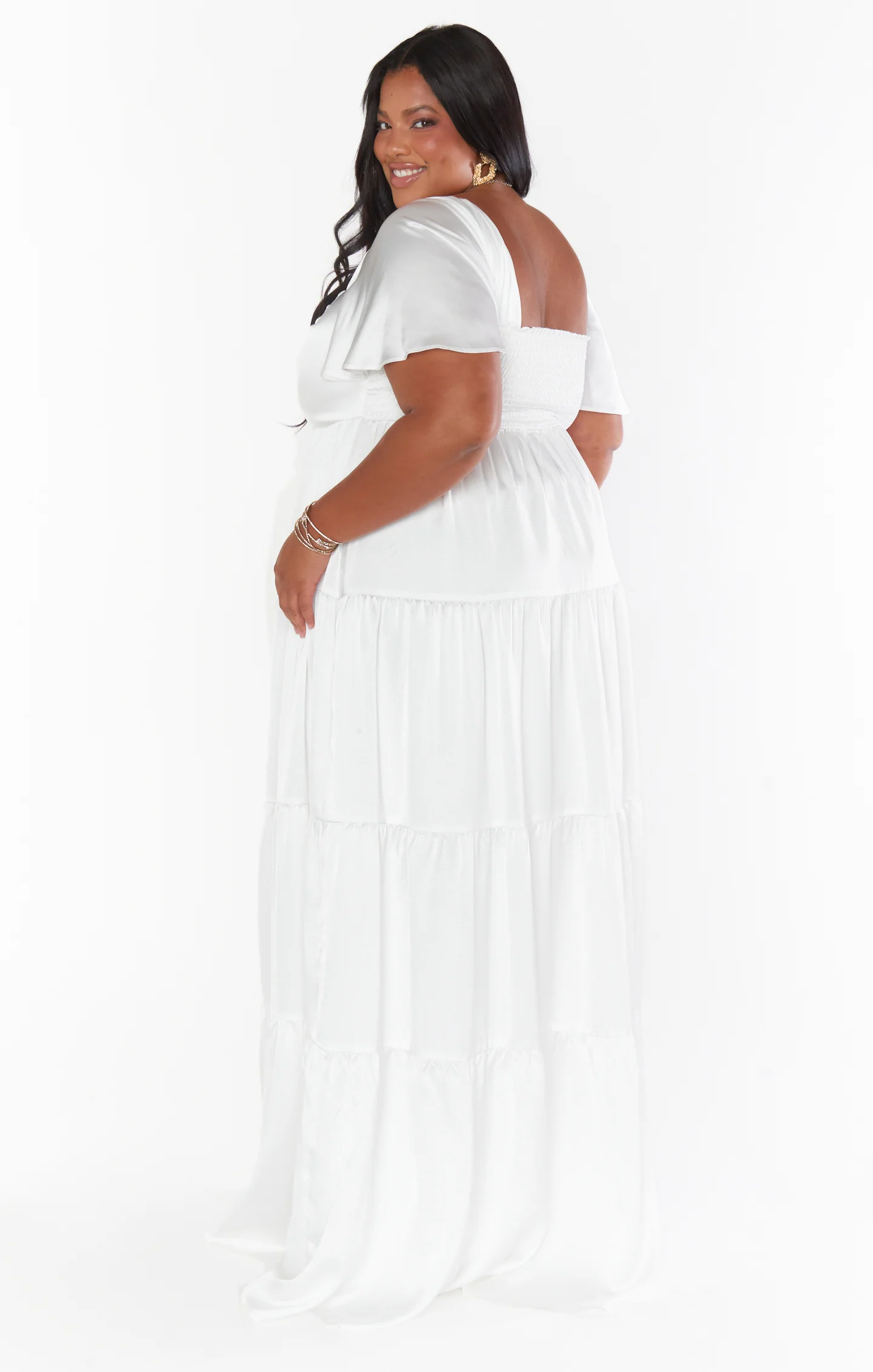 Nicole Maxi Dress ~ Ivory Luxe Satin - Image 10