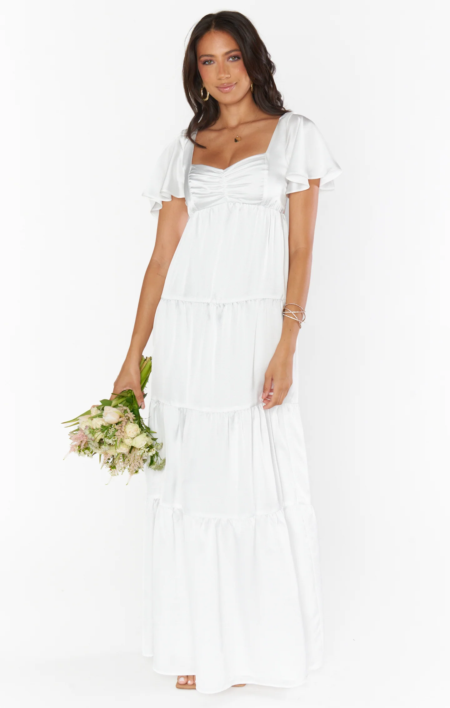 Nicole Maxi Dress ~ Ivory Luxe Satin - Image 12