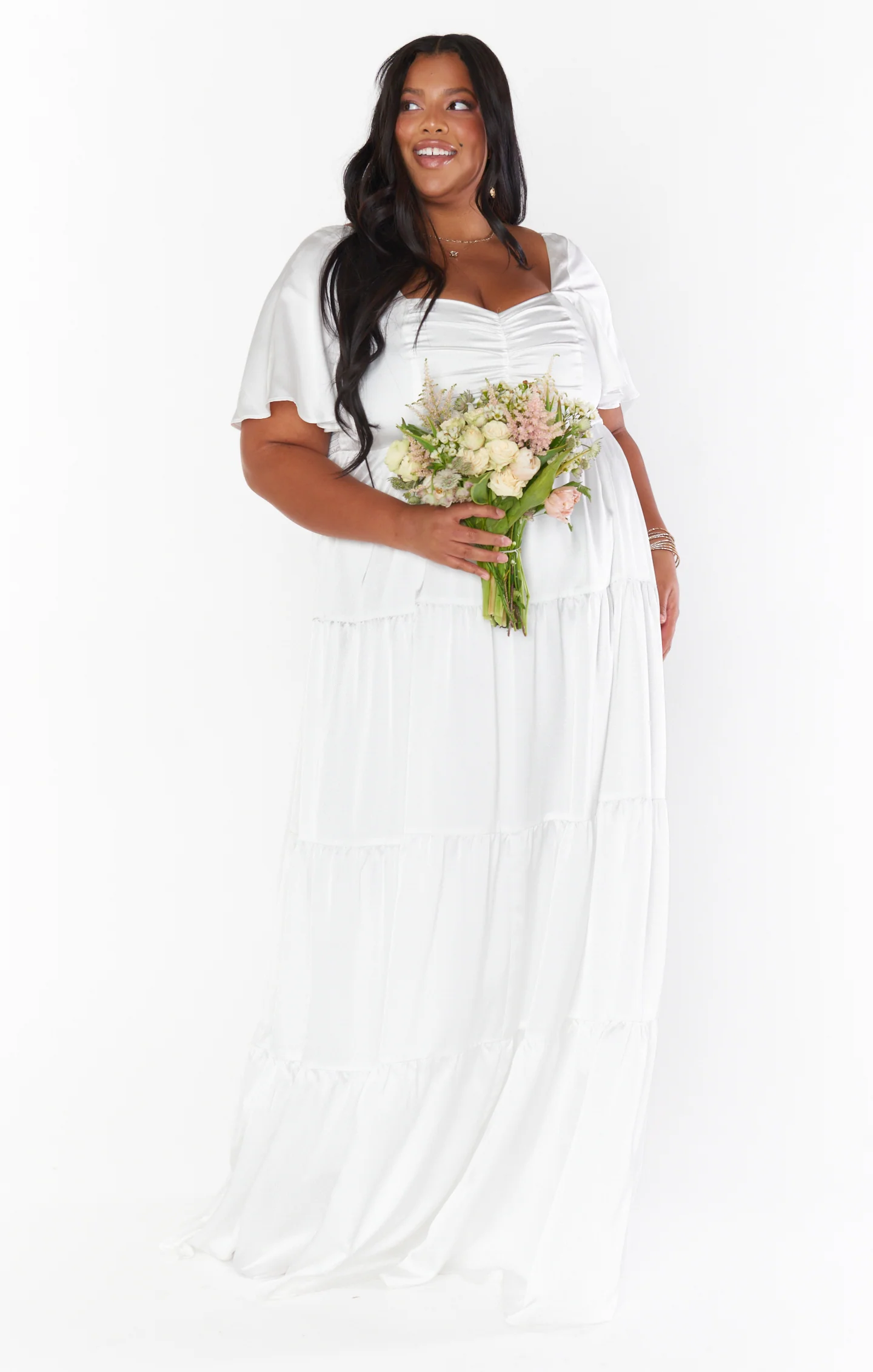 Nicole Maxi Dress ~ Ivory Luxe Satin - Image 7